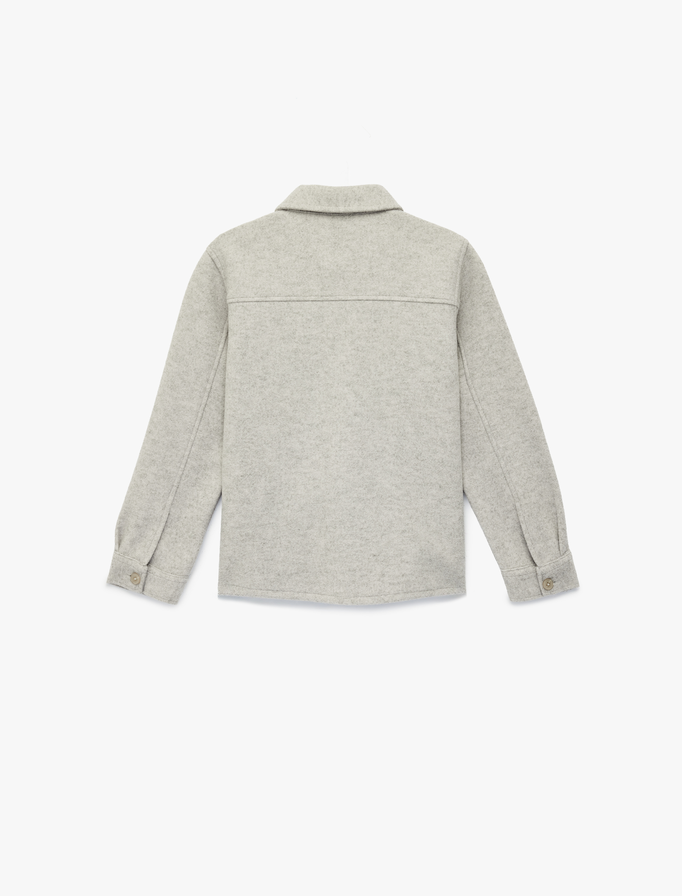  Erkek Çocuk Düğmeli Uzun Kollu Düğmeli Cepli Basic Gömlek Ceket