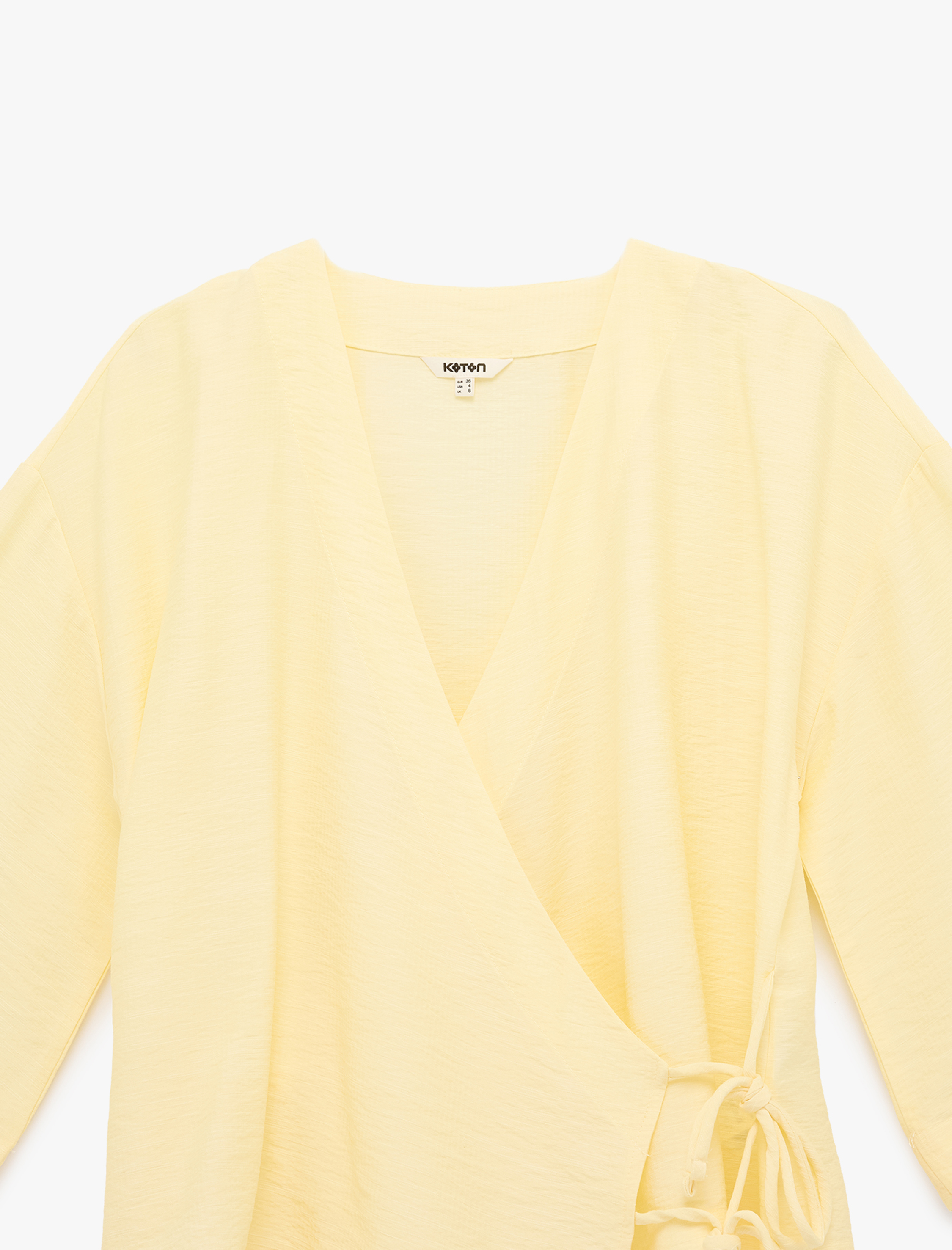   Kruvaze Yaka Yarım Kol Viskon Kimono