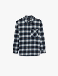 Regular Fit Uzun Kollu Cepli Klasik Yaka Oduncu Gömleği