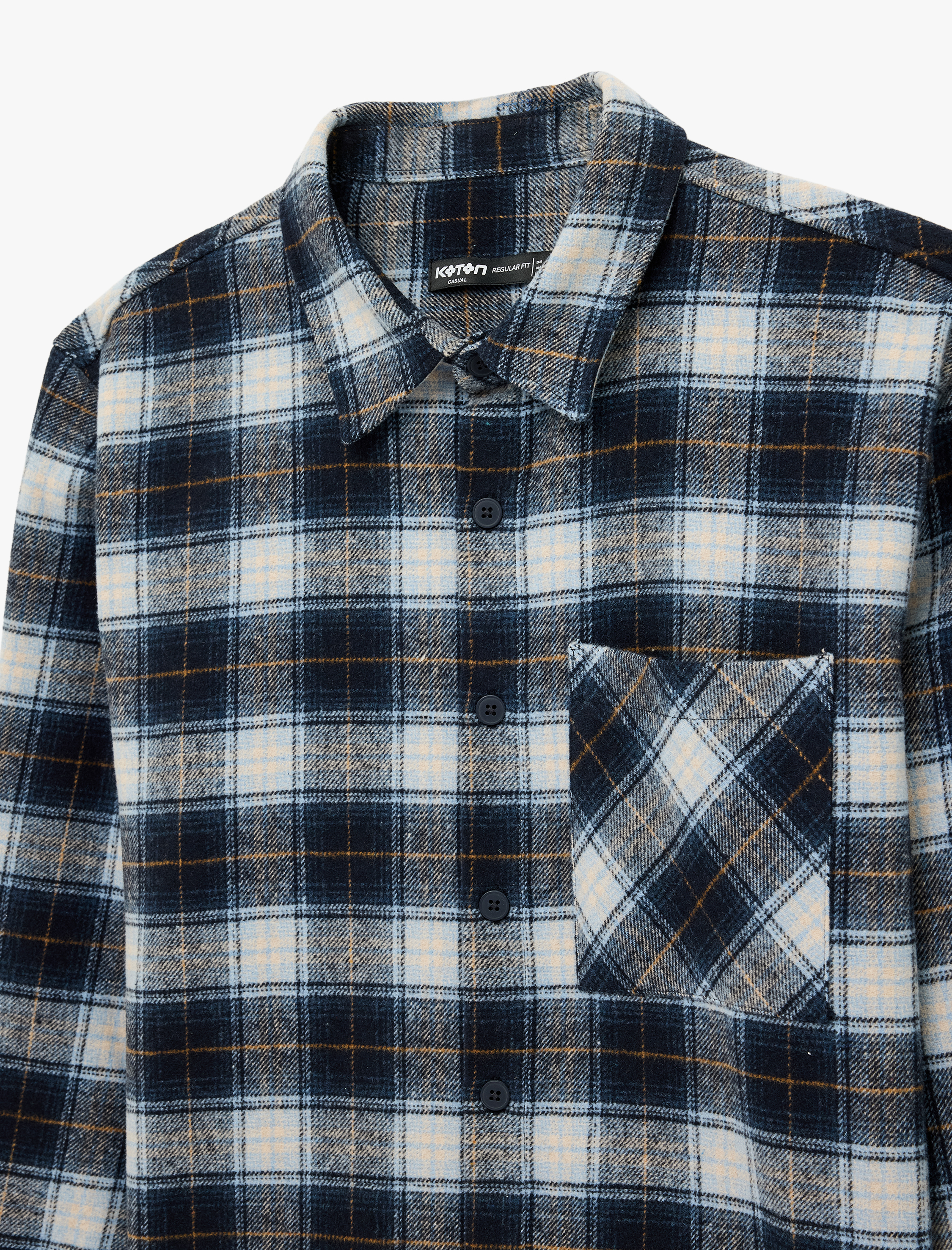   Regular Fit Uzun Kollu Cepli Klasik Yaka Oduncu Gömleği