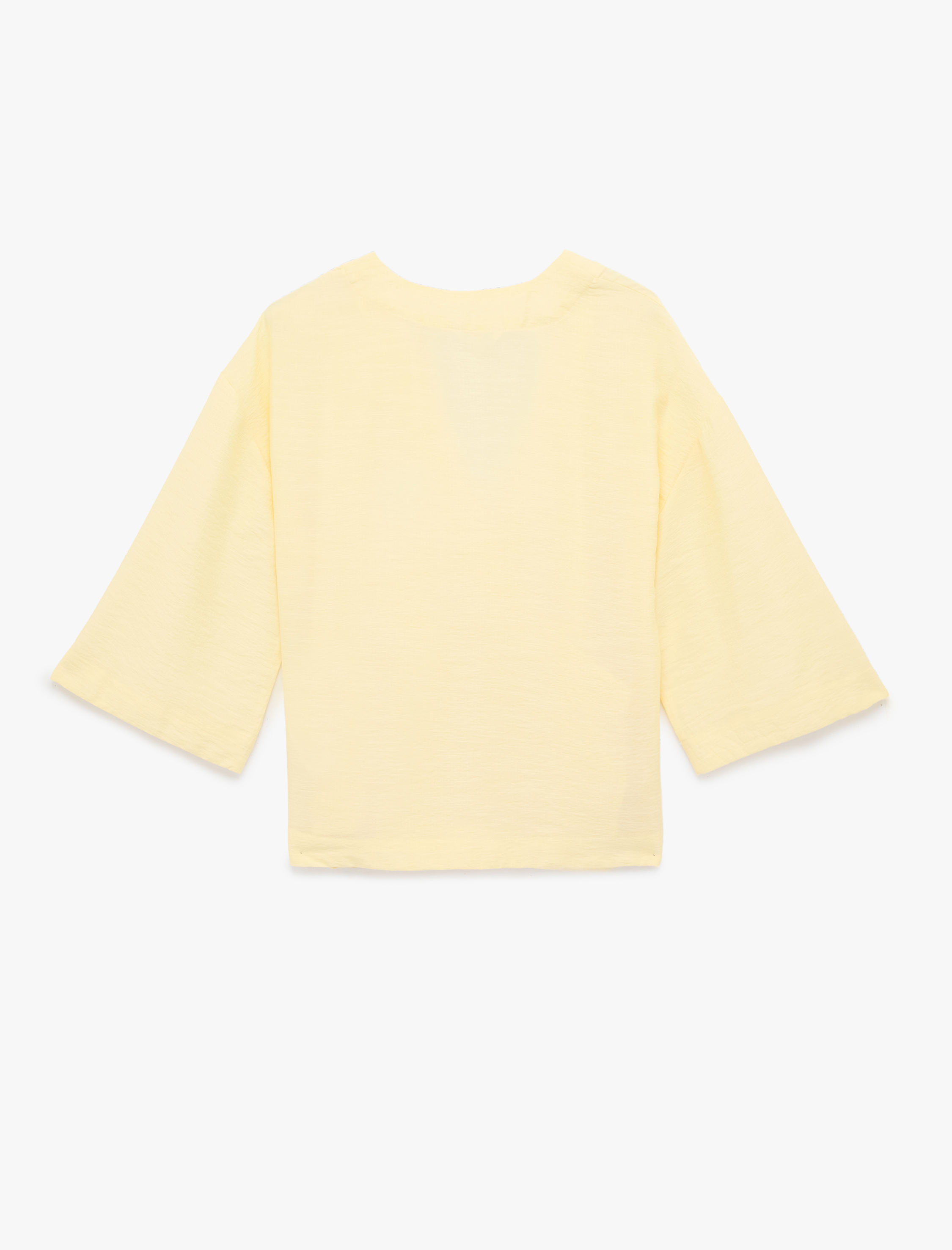   Kruvaze Yaka Yarım Kol Viskon Kimono