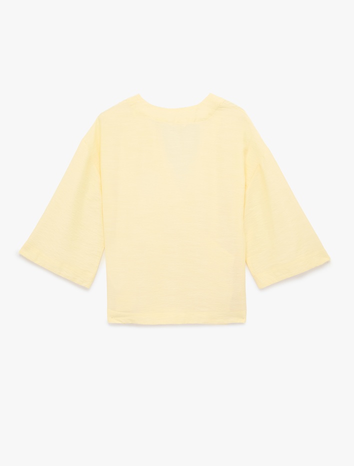  Kruvaze Yaka Yarım Kol Viskon Kimono