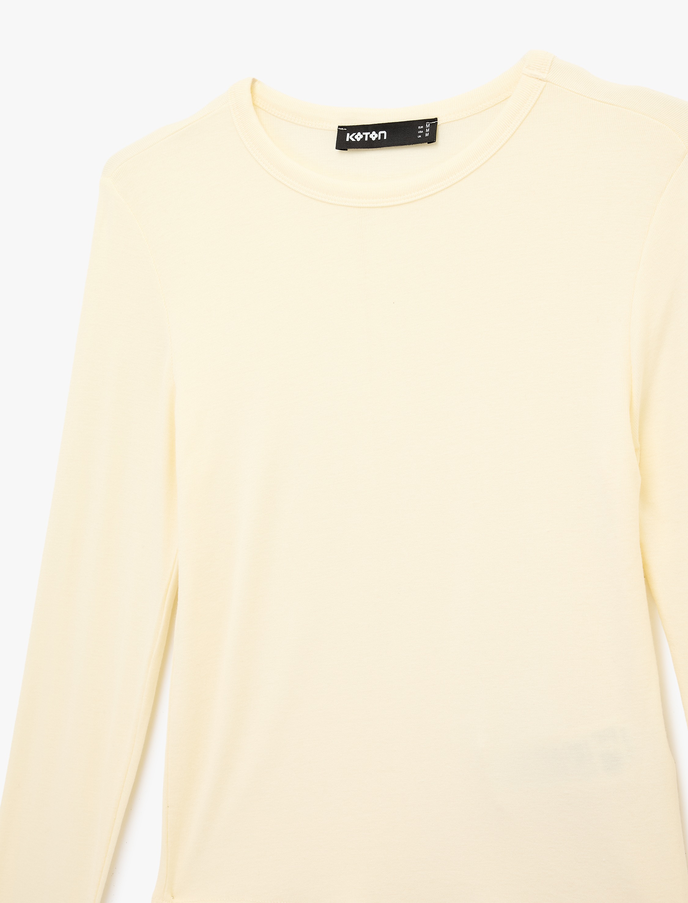   Viskon Slim Fit Uzun Kollu Bisiklet Yaka Tişört