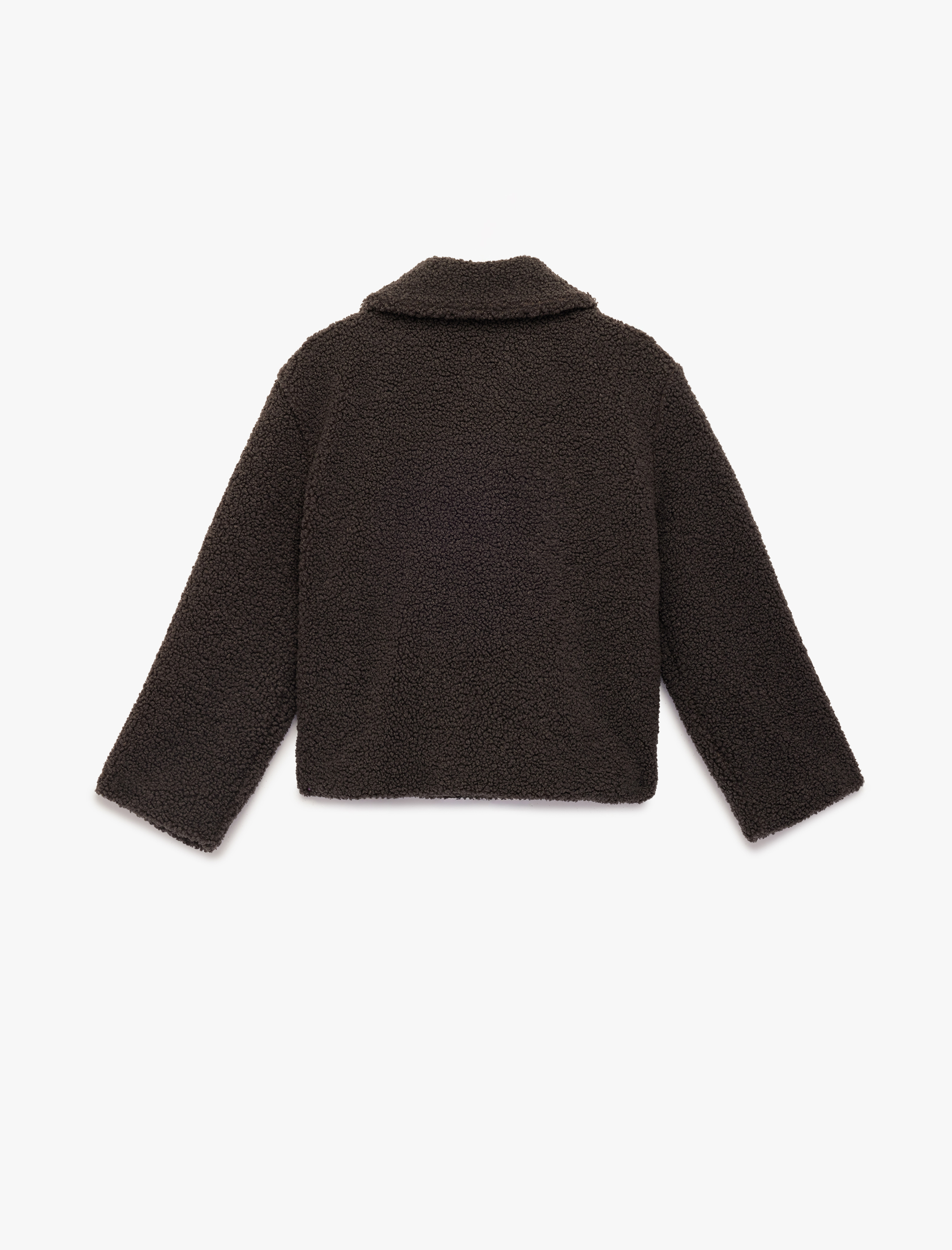  Kız Çocuk Fermuarlı Uzun Kollu Cepli Gömlek Ceket