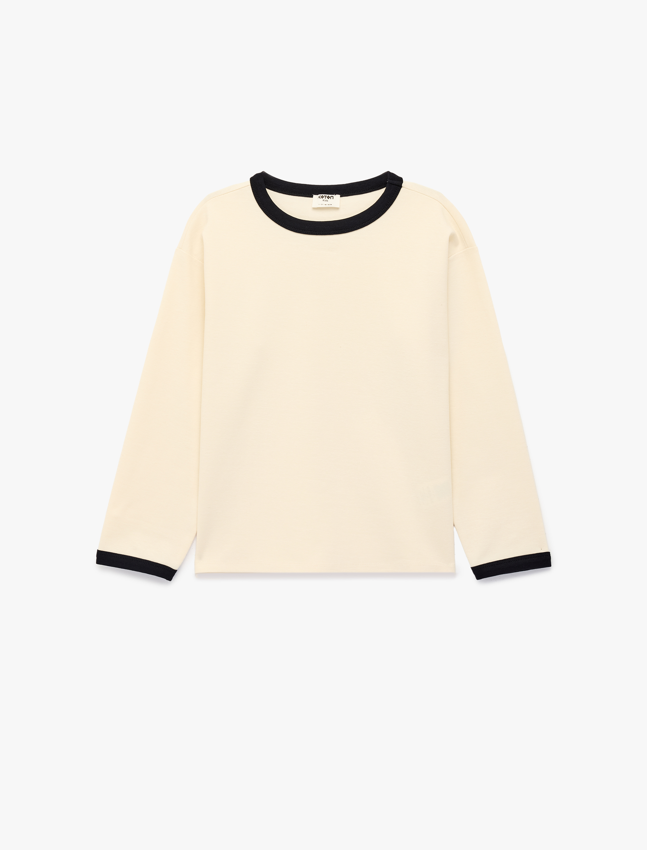  Erkek Çocuk Pamuklu Biyeli Bisiklet Yaka Uzun Kollu Tişört