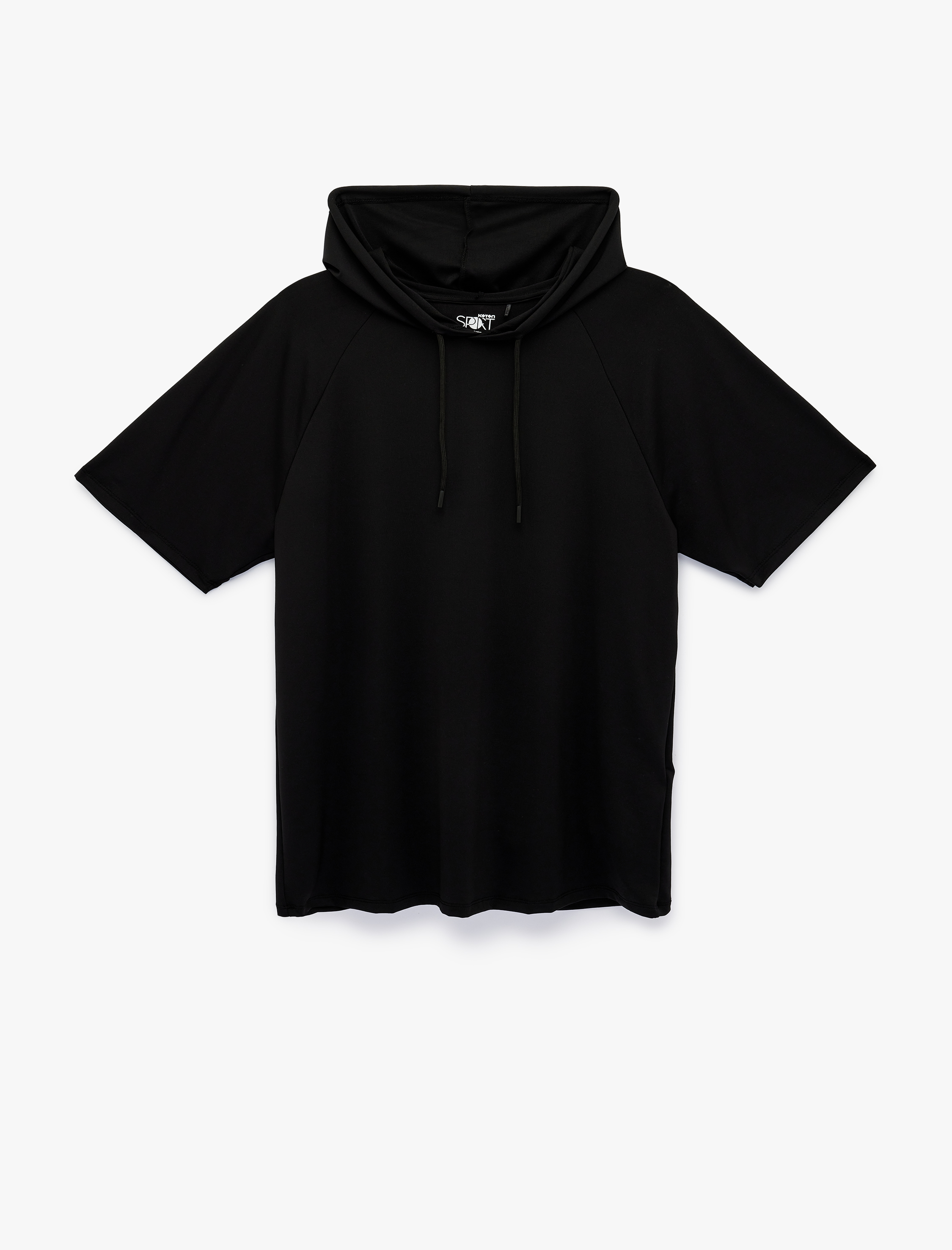   Rahat Kalıp Kısa Kollu Kapşonlu Spor Tişört