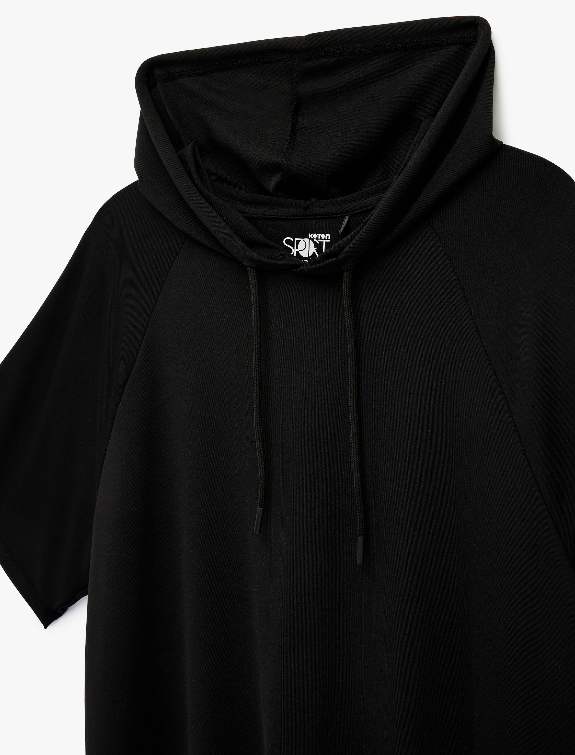   Rahat Kalıp Kısa Kollu Kapşonlu Spor Tişört