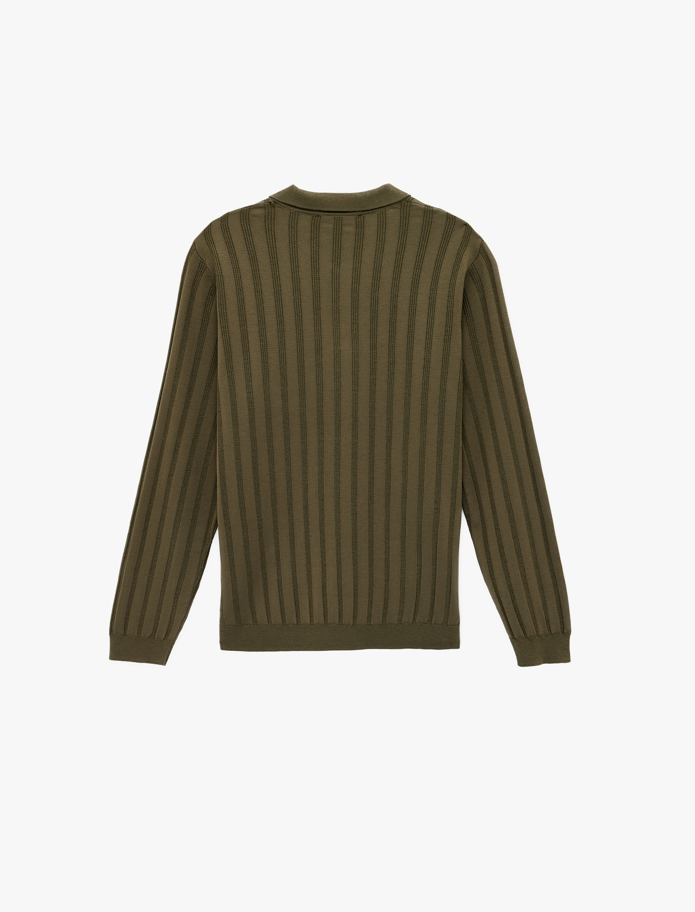   Polo Yaka Düğme Detaylı Uzun Kollu Kışlık Triko Kazak