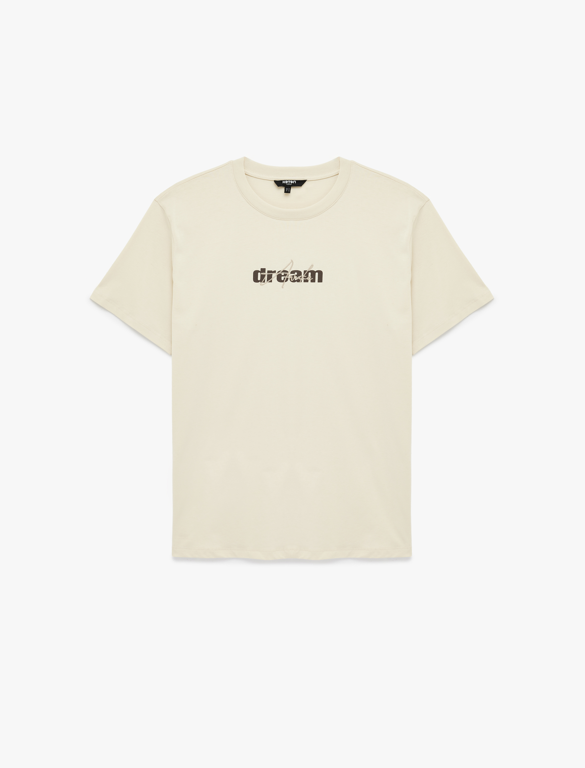   Regular Fit Kısa Kollu Bisiklet Yaka Pamuklu Baskılı Tişört