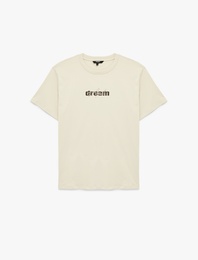 Regular Fit Kısa Kollu Bisiklet Yaka Pamuklu Baskılı Tişört