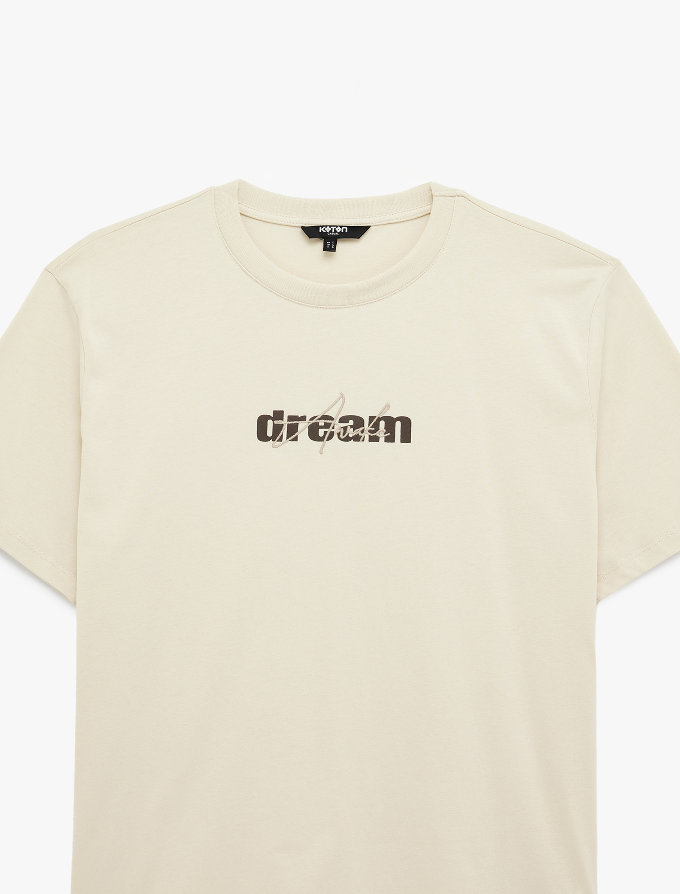   Regular Fit Kısa Kollu Bisiklet Yaka Pamuklu Baskılı Tişört