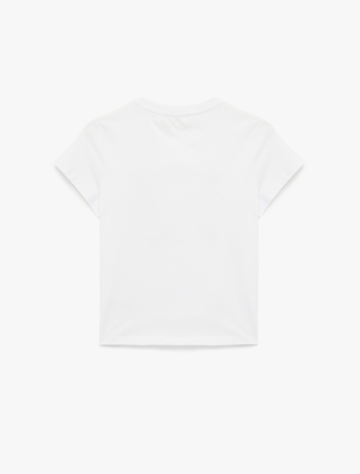  Slim Fit Kısa Kollu Bisiklet Yaka Pamuklu Kiraz Baskılı Tişört