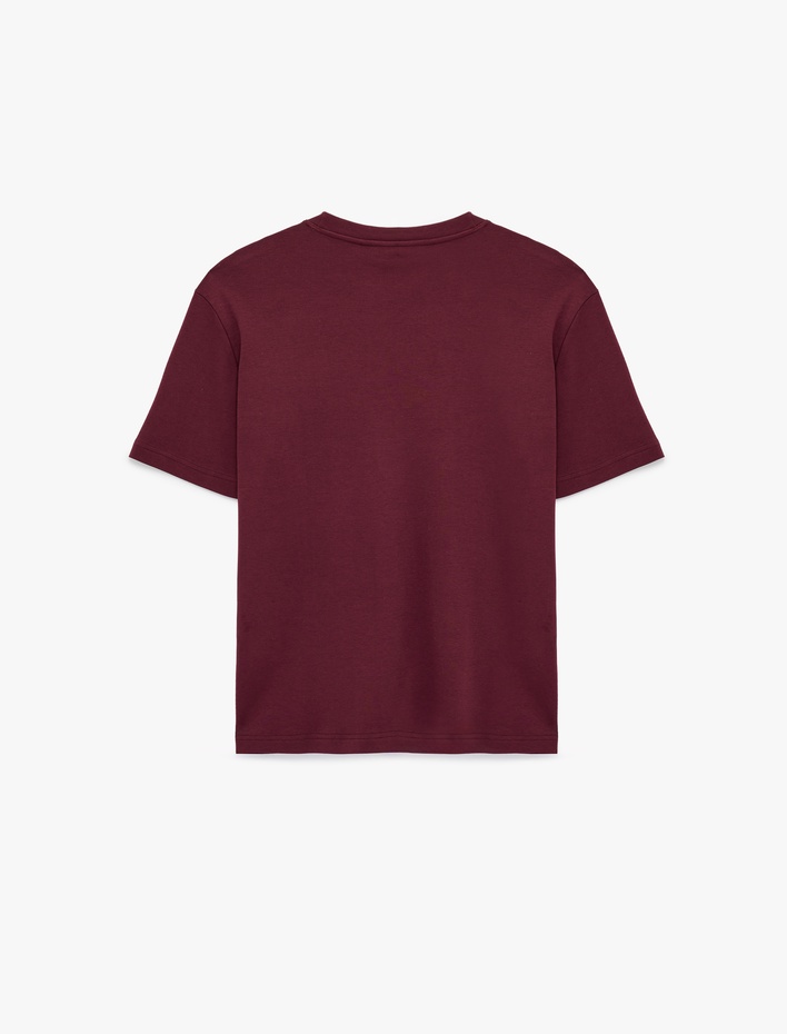  Regular Fit Kısa Kollu Pamuklu Bisiklet Yaka Tişört