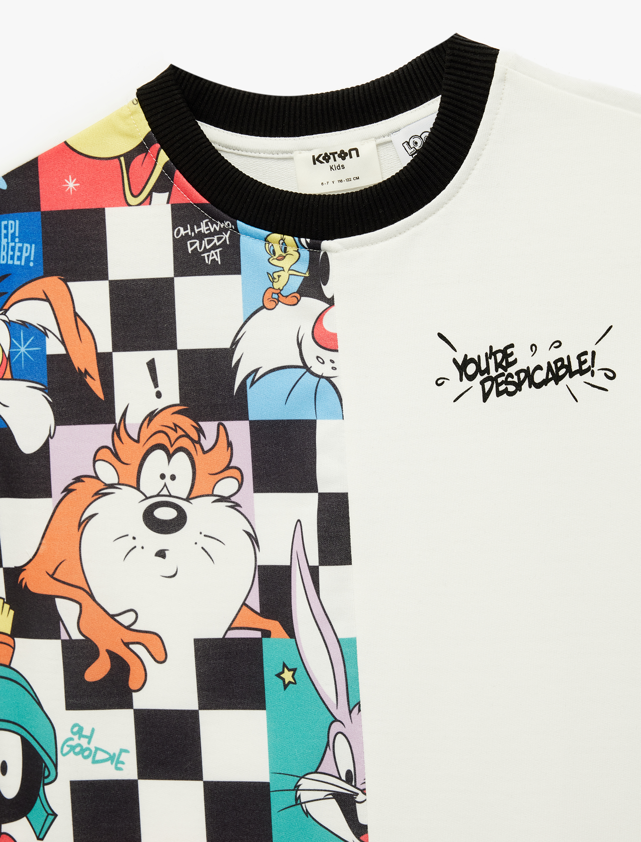  Erkek Çocuk Lisanslı Looney Tunes Baskılı Kısa Kollu Oversize Tişört
