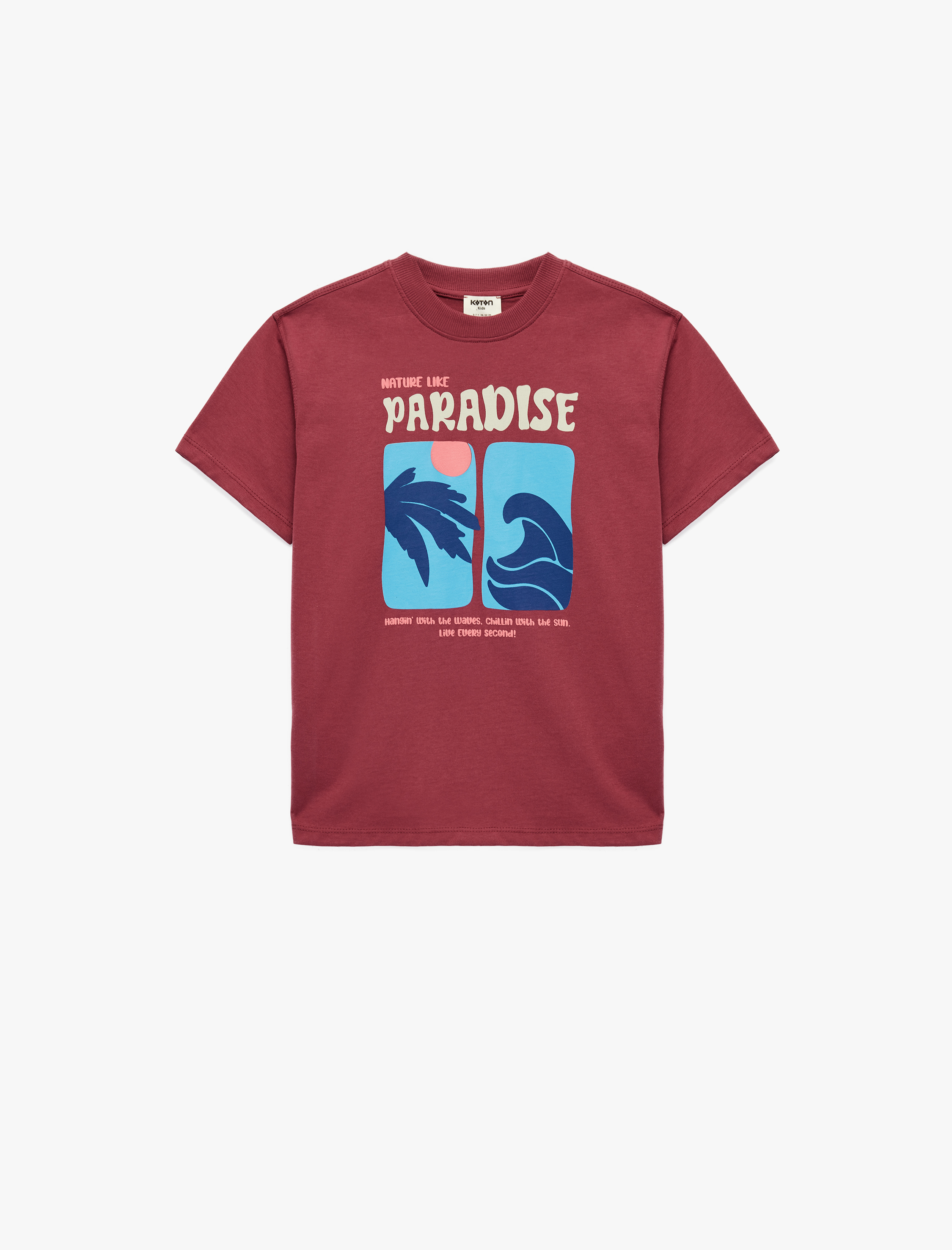  Erkek Çocuk Pamuklu Kısa Kollu Bisiklet Yaka Baskılı Tişört