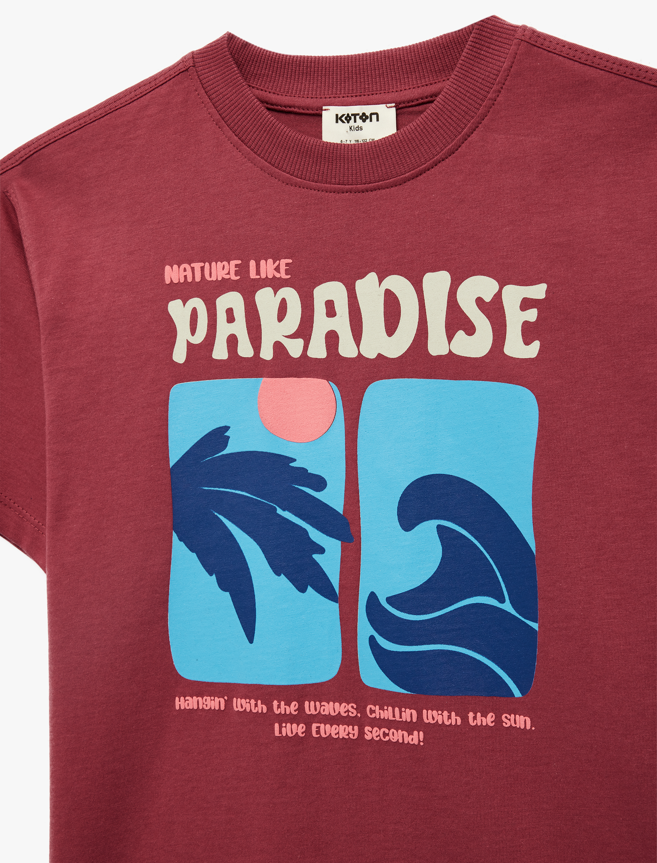  Erkek Çocuk Pamuklu Kısa Kollu Bisiklet Yaka Baskılı Tişört