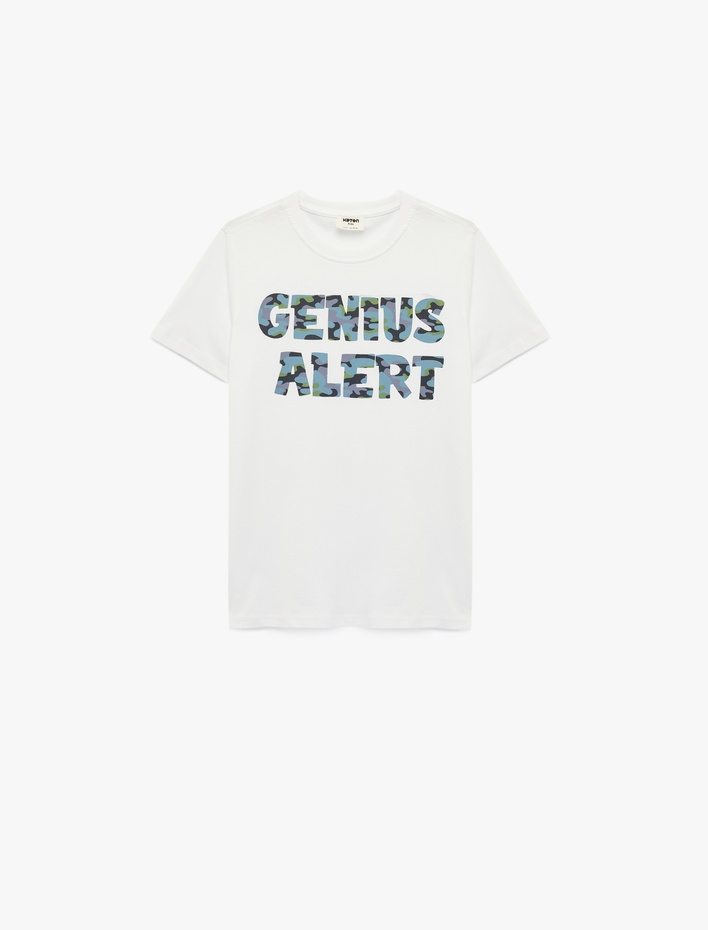 Erkek Çocuk Baskılı Kısa Kollu Bisiklet Yaka Pamuklu Tişört