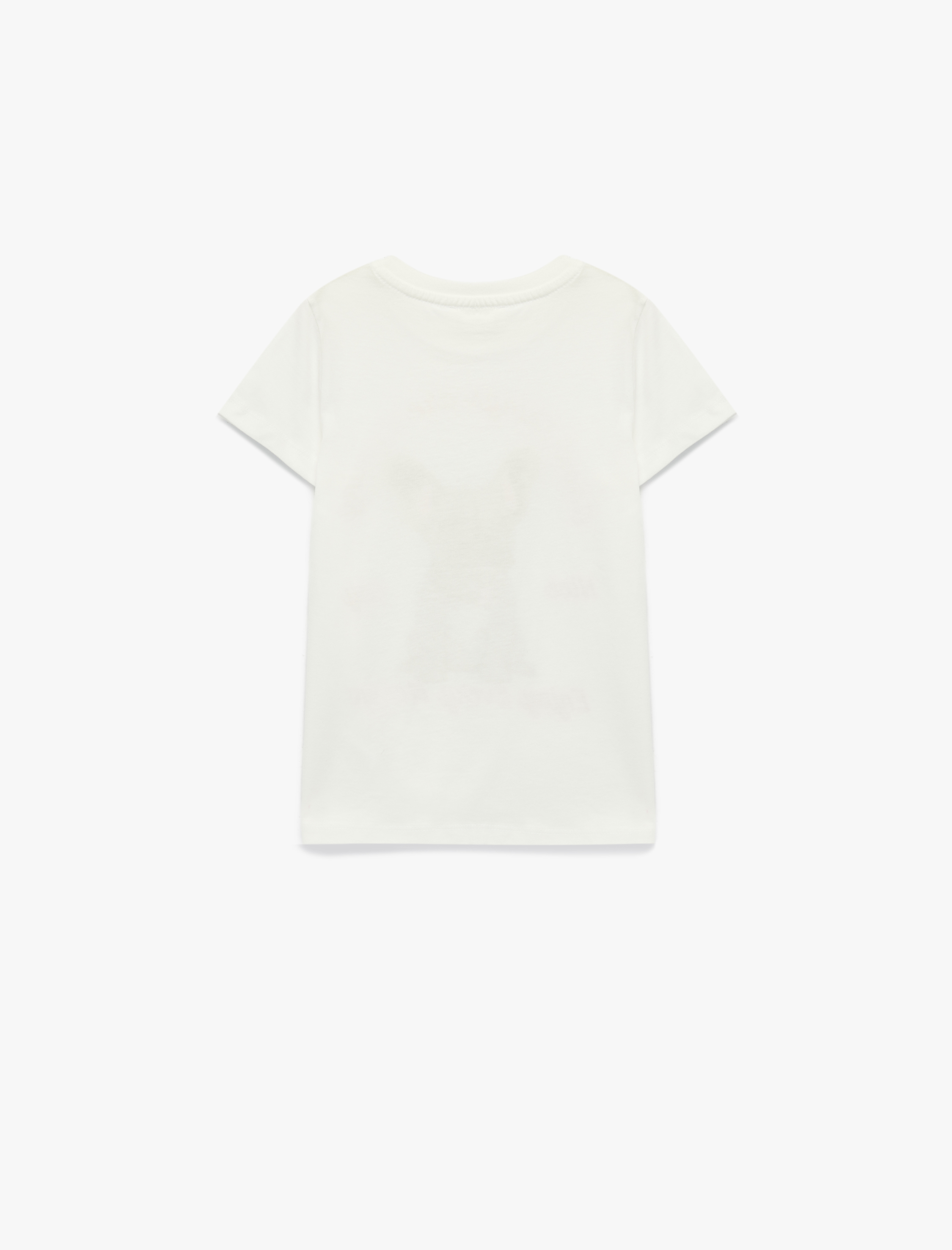  Kız Çocuk Köpek Baskılı Kısa Kollu Bisiklet Yaka Pamuklu Tişört