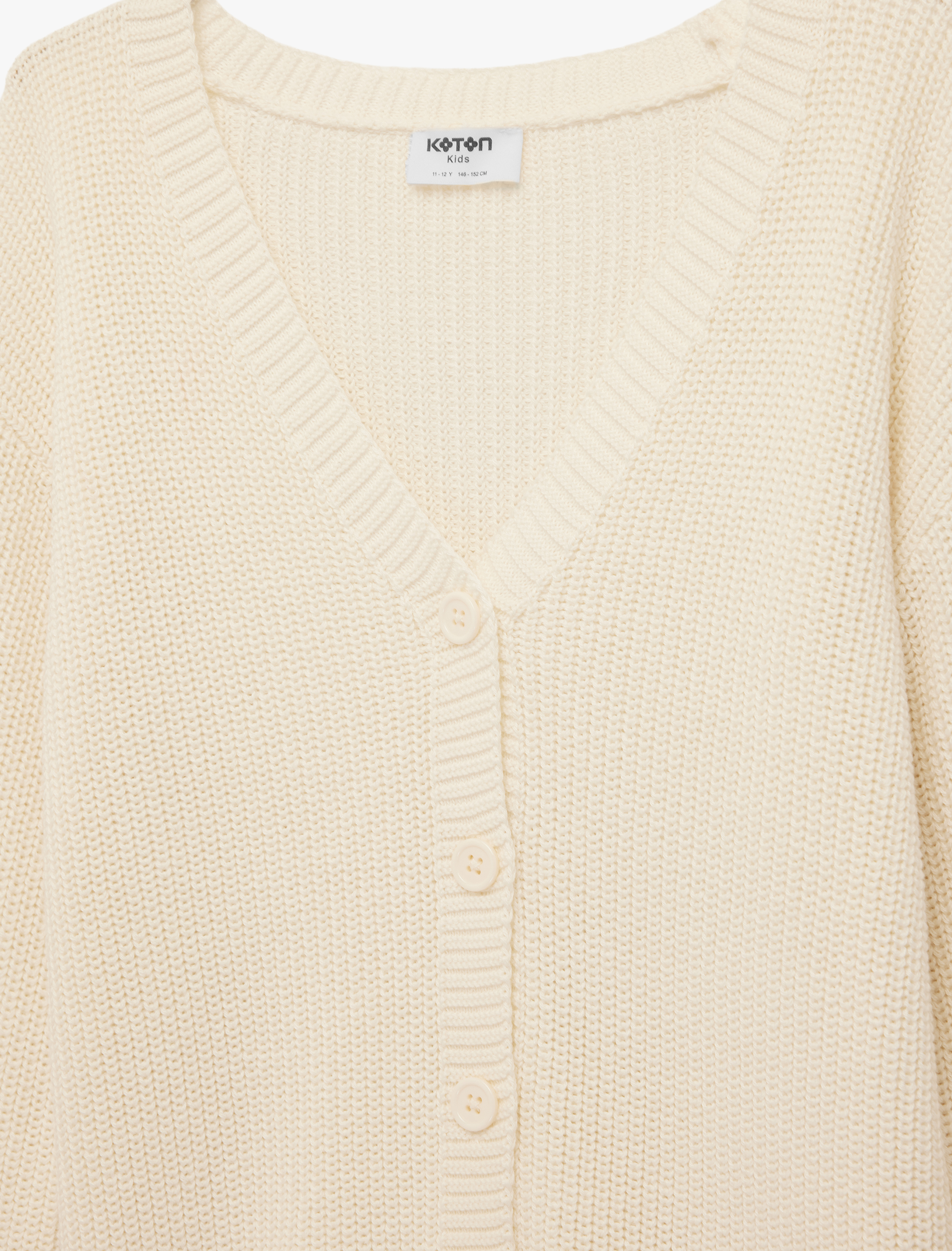  Kız Çocuk V Yaka Uzun Kollu Basic Triko Hırka