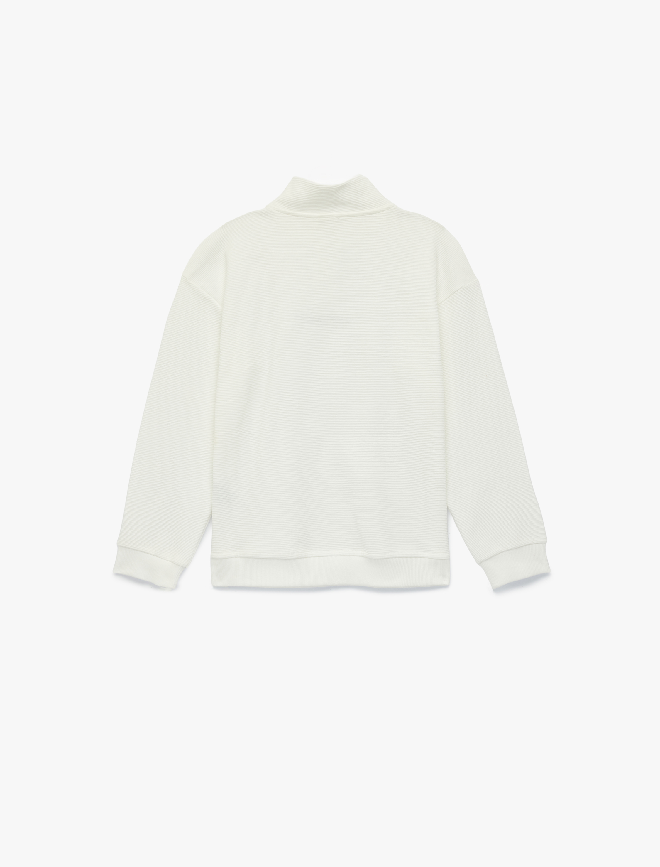  Erkek Çocuk Uzun Kollu Dik Yaka Yarım Fermuarlı Pamuklu Sweatshirt