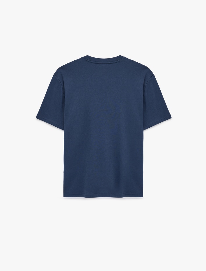  Regular Fit Kısa Kollu Bisiklet Yaka Pamuklu Baskılı Tişört