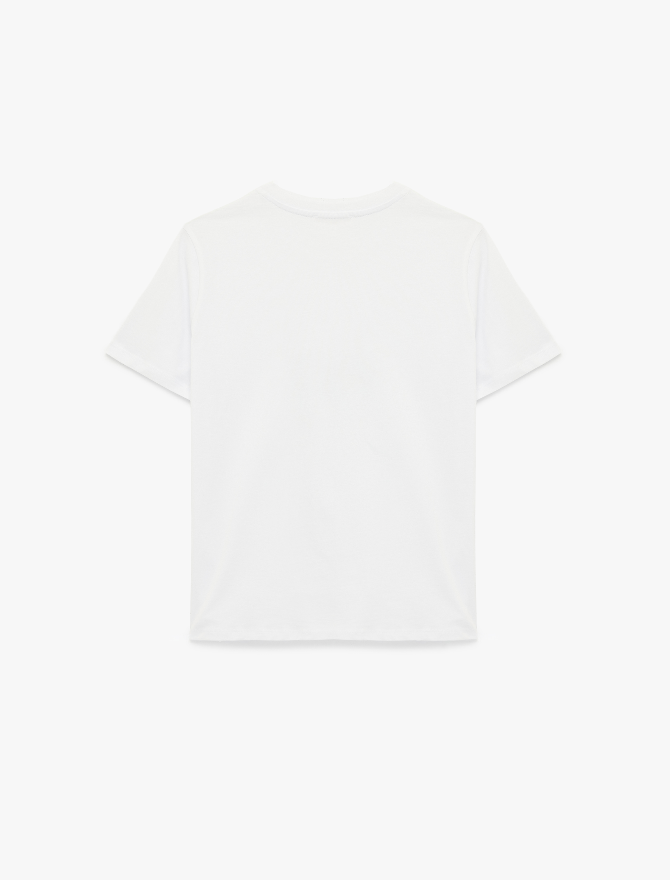   Regular Fit Kısa Kollu Bisiklet Yaka Pamuklu Fiyonklu Tişört