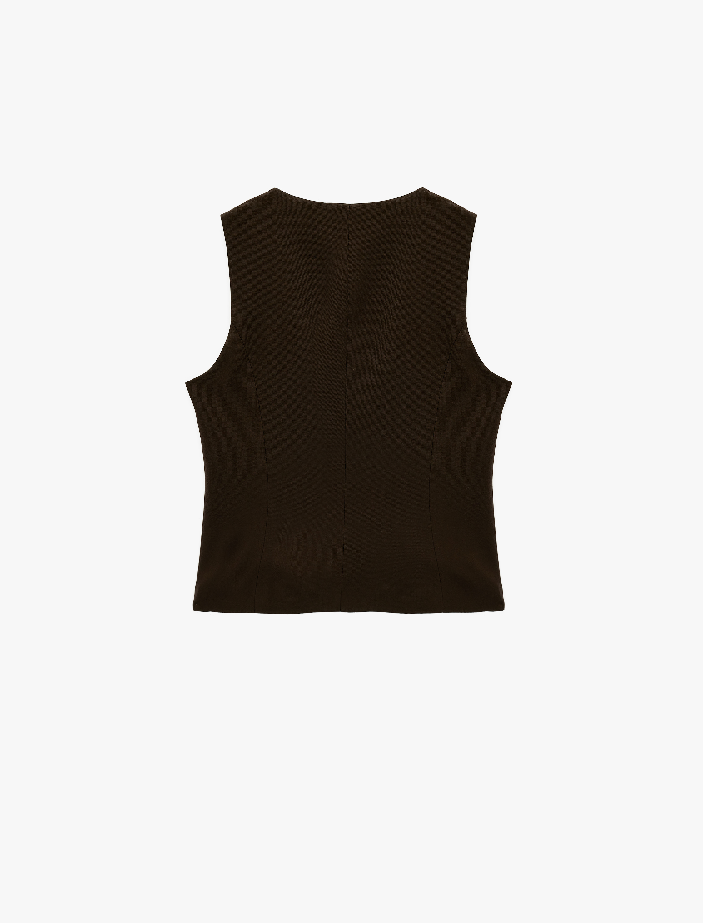   Viskon Karışımlı Düğmeli Bisiklet Yaka Slim Fit Kolsuz Yelek