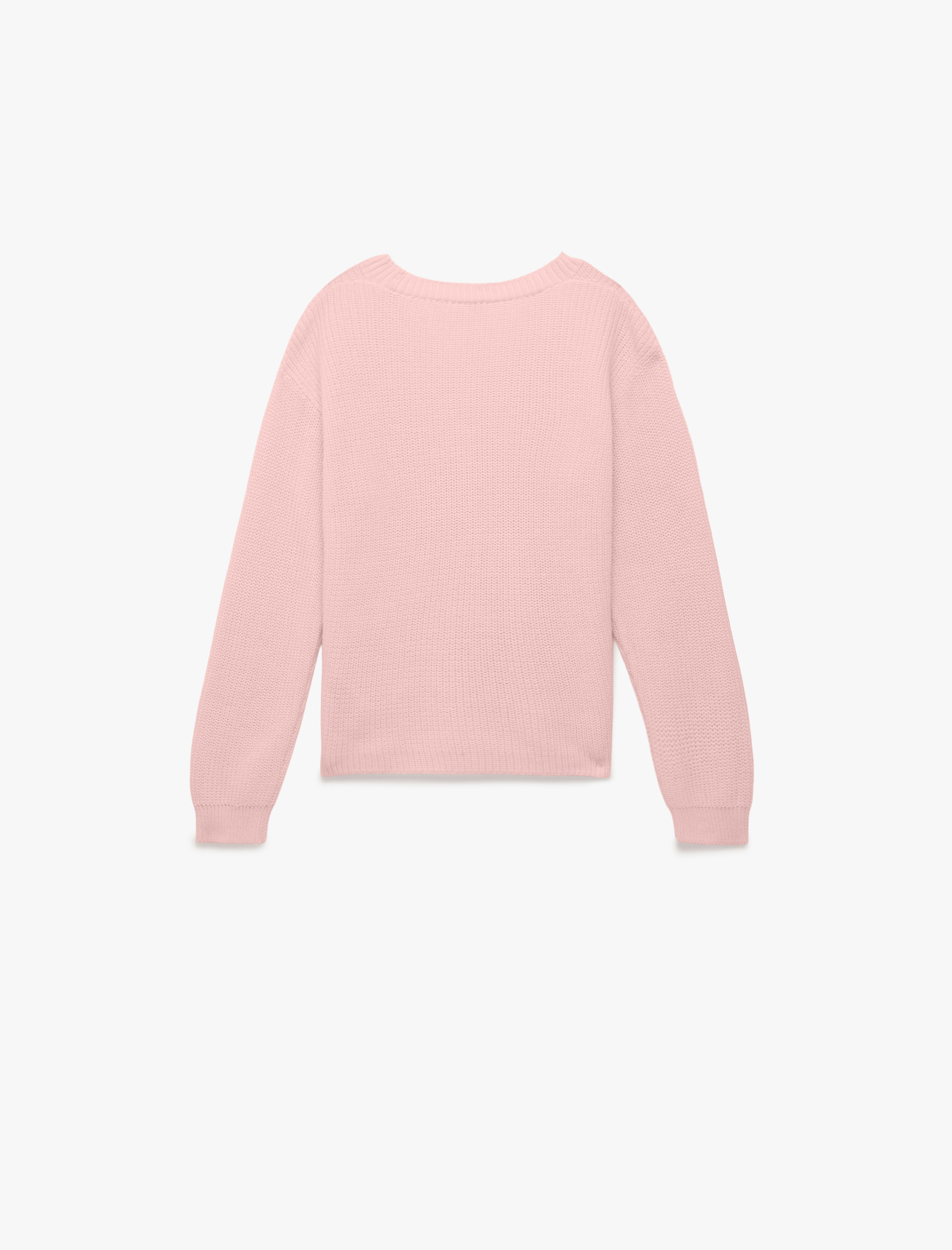  Kız Çocuk V Yaka Uzun Kollu Basic Triko Hırka