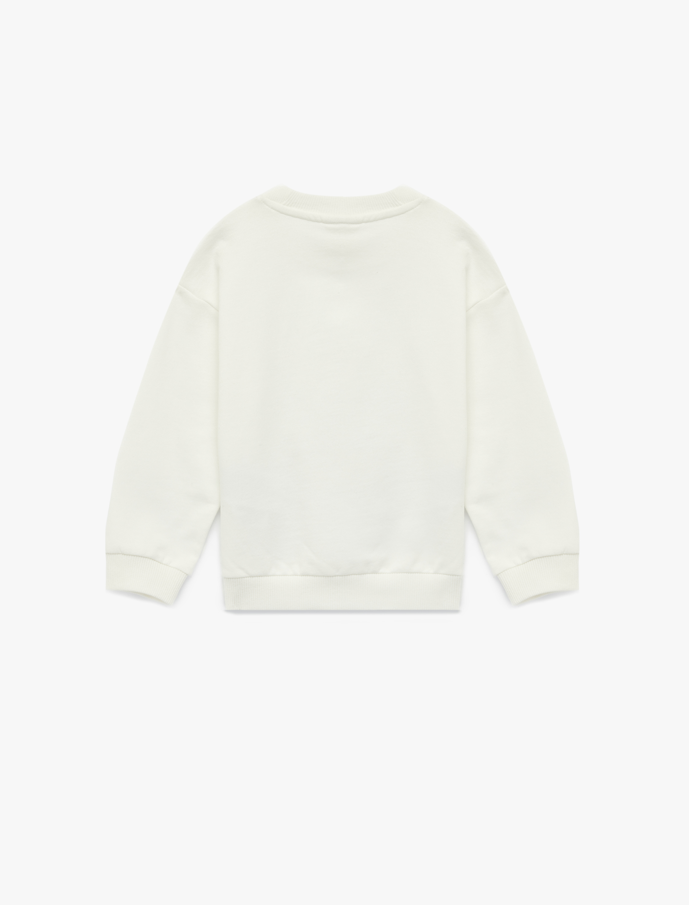  Erkek Bebek Uzun Kollu Bisiklet Yaka Ayıcık Baskılı Pamuklu Sweatshirt