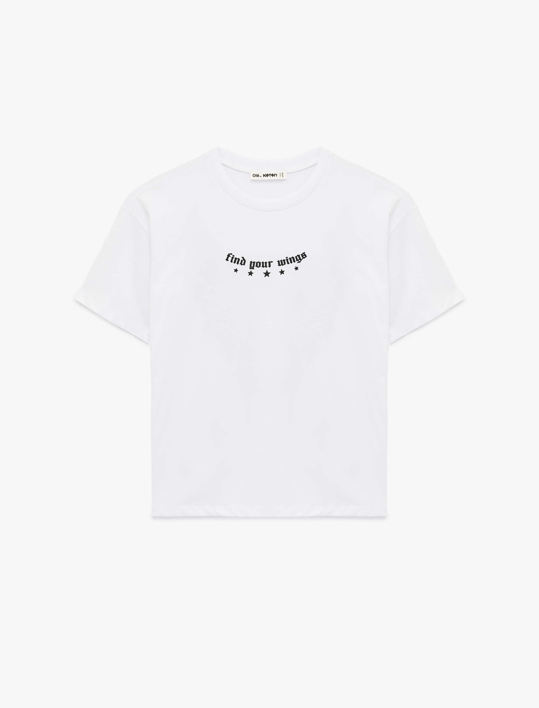   Bisiklet Yaka Kısa Kollu Pamuklu Arkası Baskılı Oversize Tişört