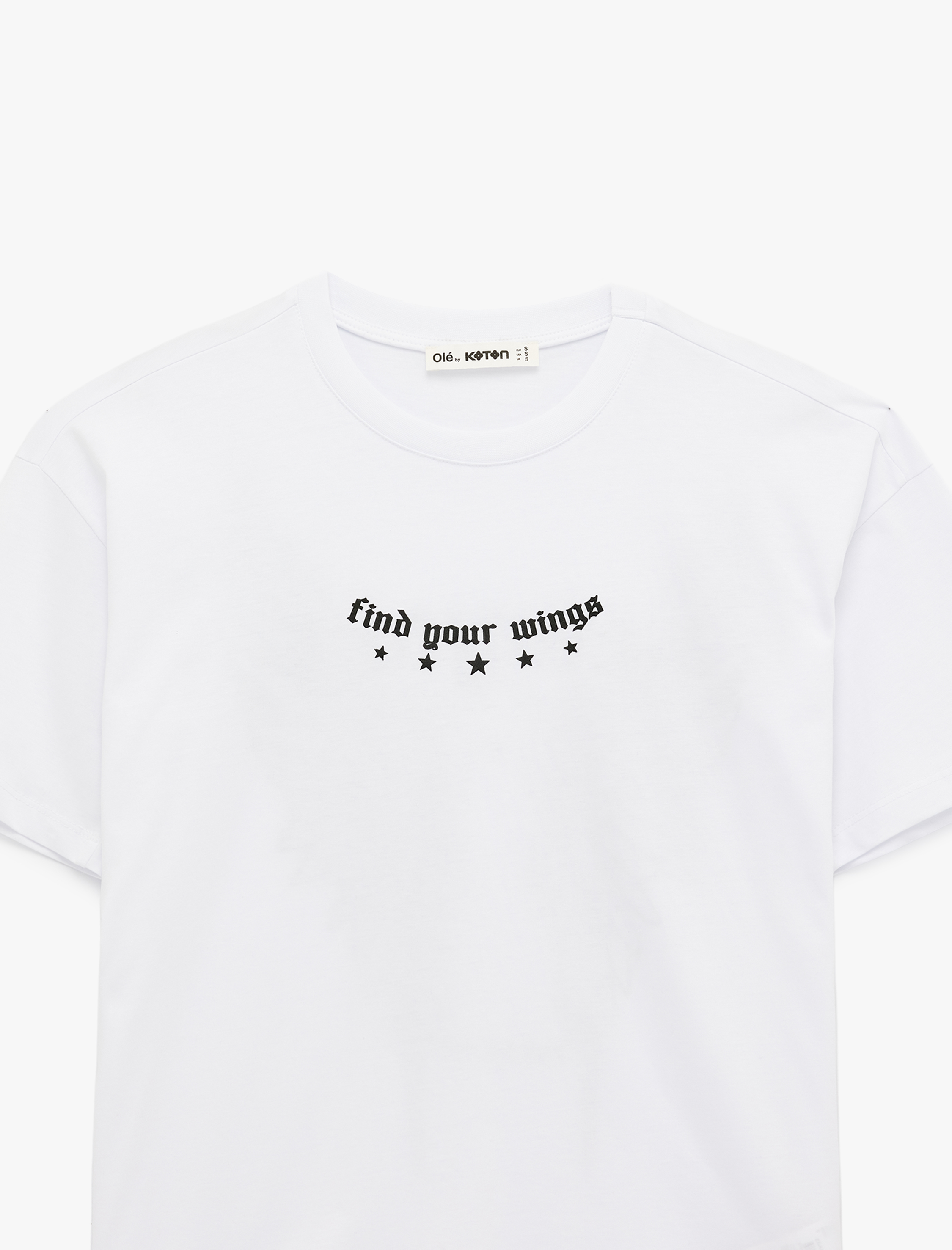   Bisiklet Yaka Kısa Kollu Pamuklu Arkası Baskılı Oversize Tişört