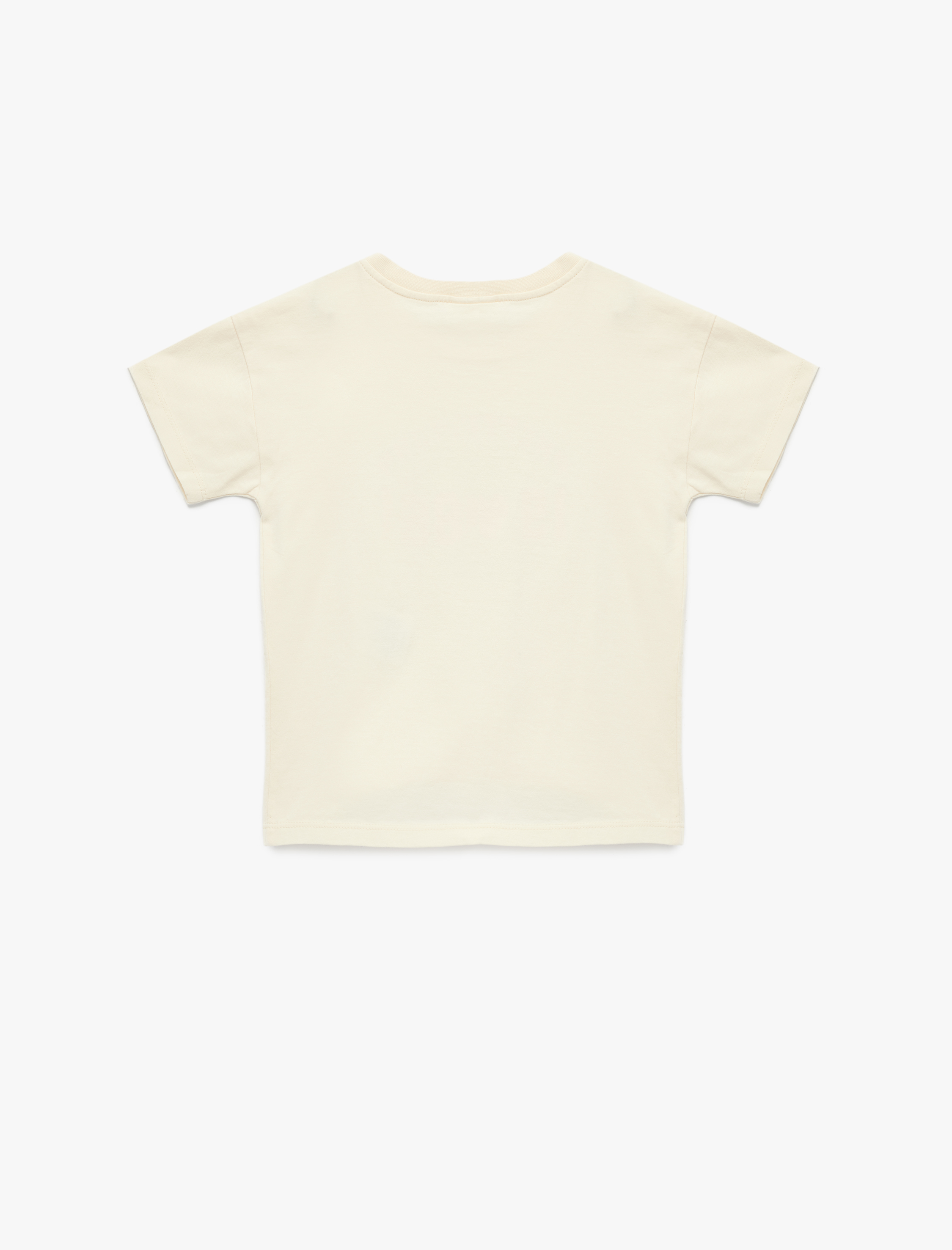  Kız Bebek Pamuklu Baskılı Kısa Kollu Bisiklet Yaka Tişört