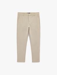 Slim Fit Normal Bel Cepli Kumaş Pantolon