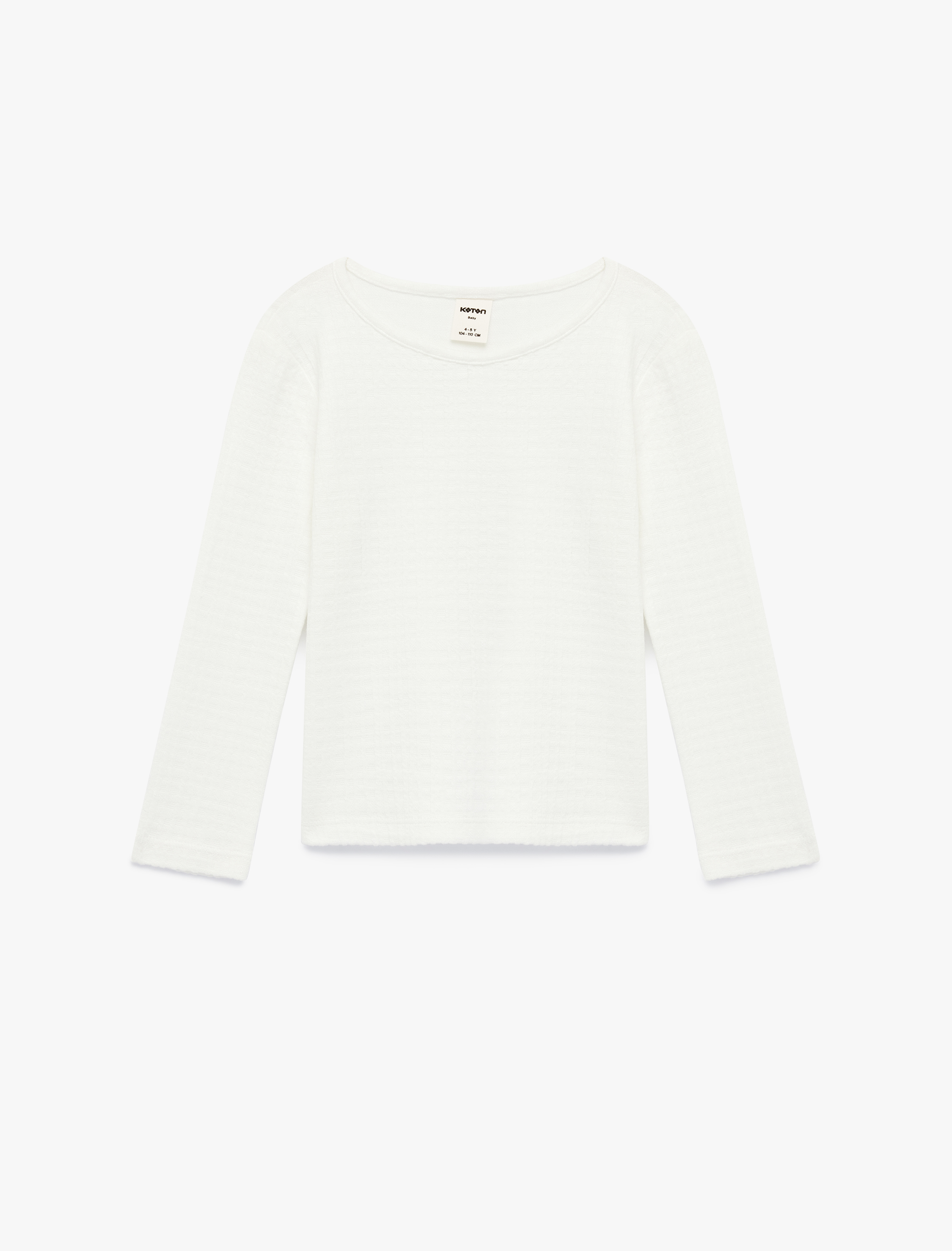  Kız Bebek Viskon Karışımlı Uzun Kollu Bisiklet Yaka Basic Tişört