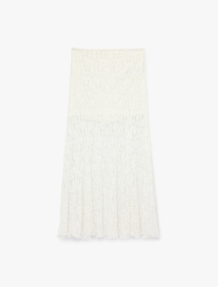  Slim Fit Midi Dantel Etek