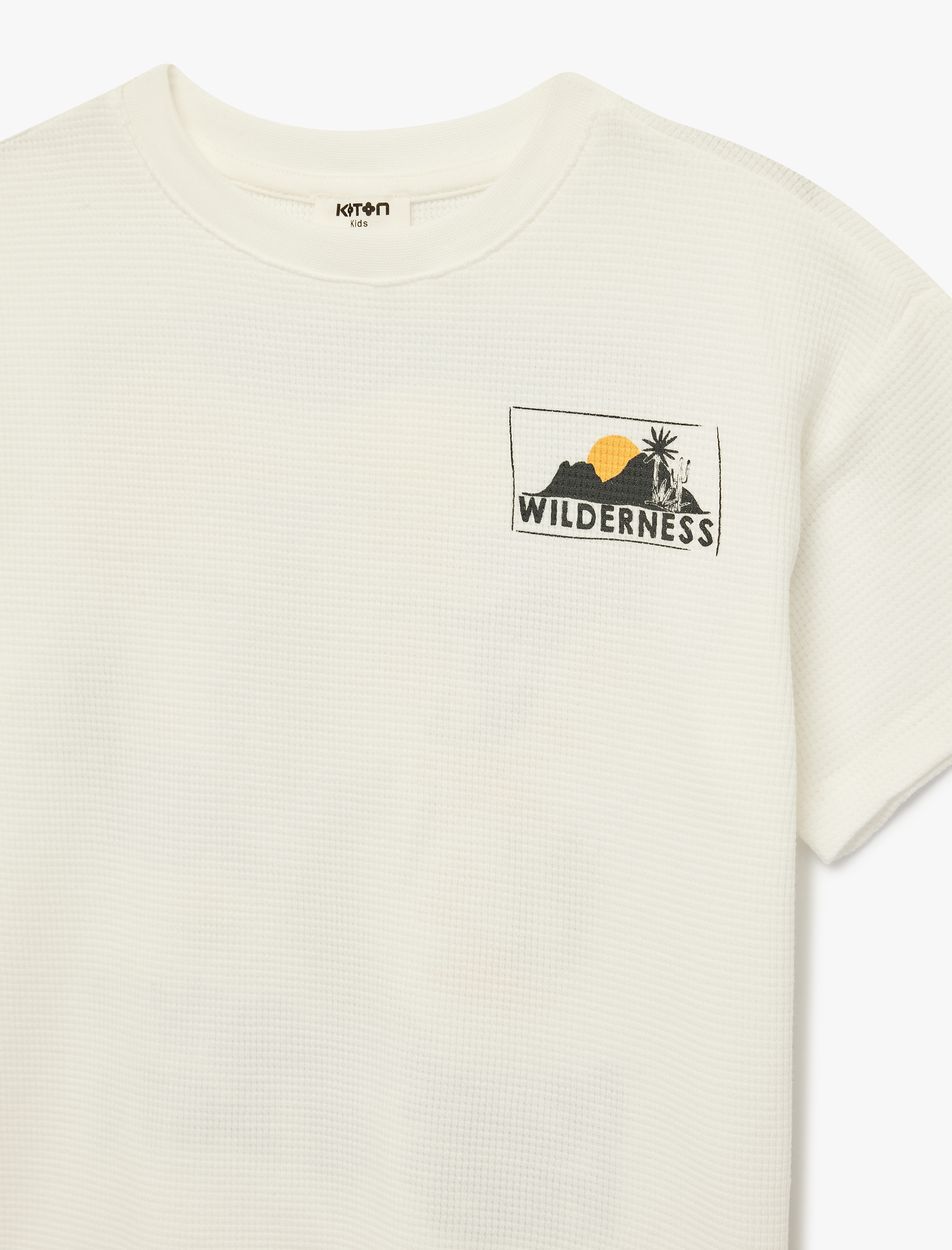  Erkek Çocuk Pamuklu Kısa Kollu Bisiklet Yaka Baskılı Tişört