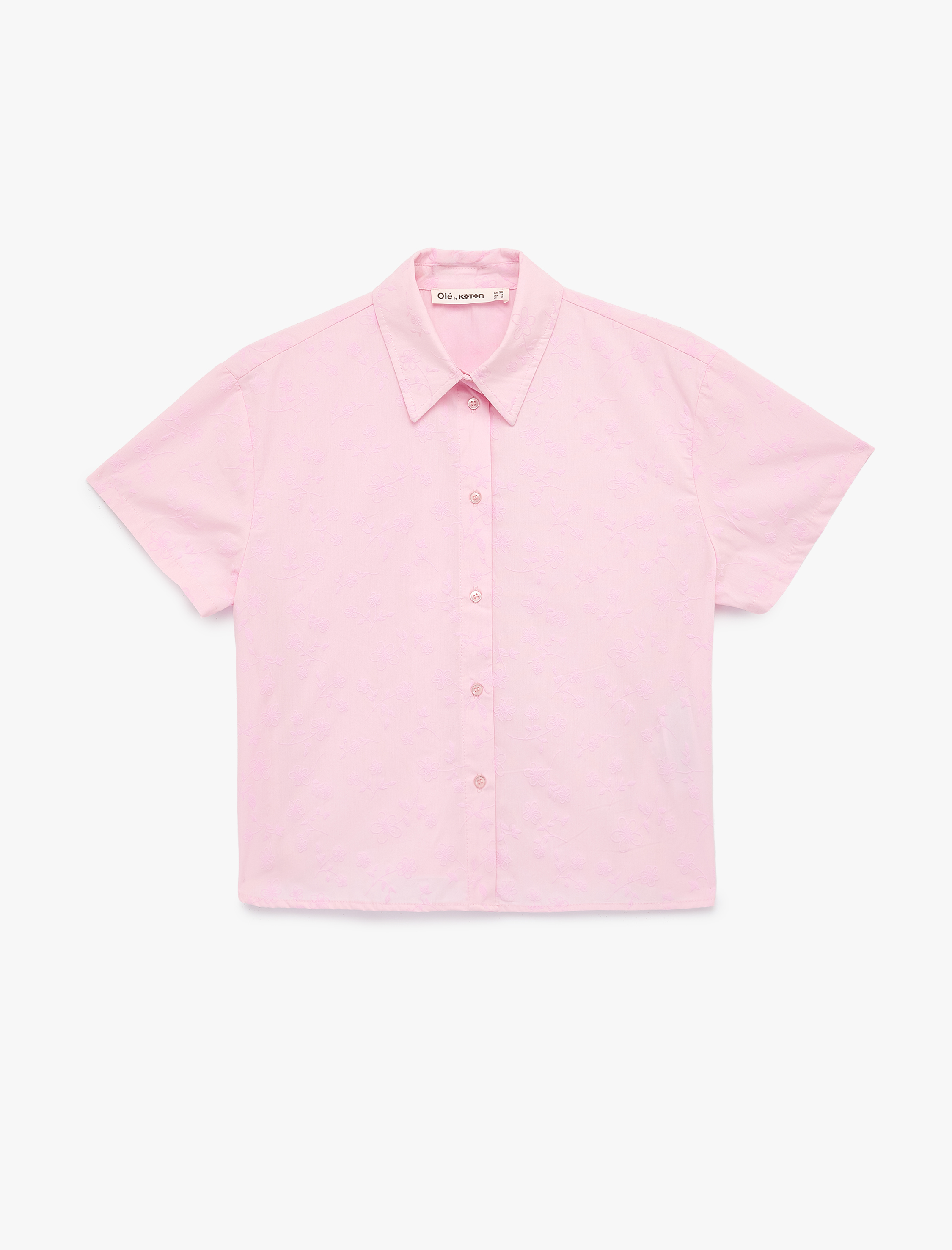   Regular Fit Klasik Yaka Düğmeli Pamuklu Kısa Kollu Gömlek