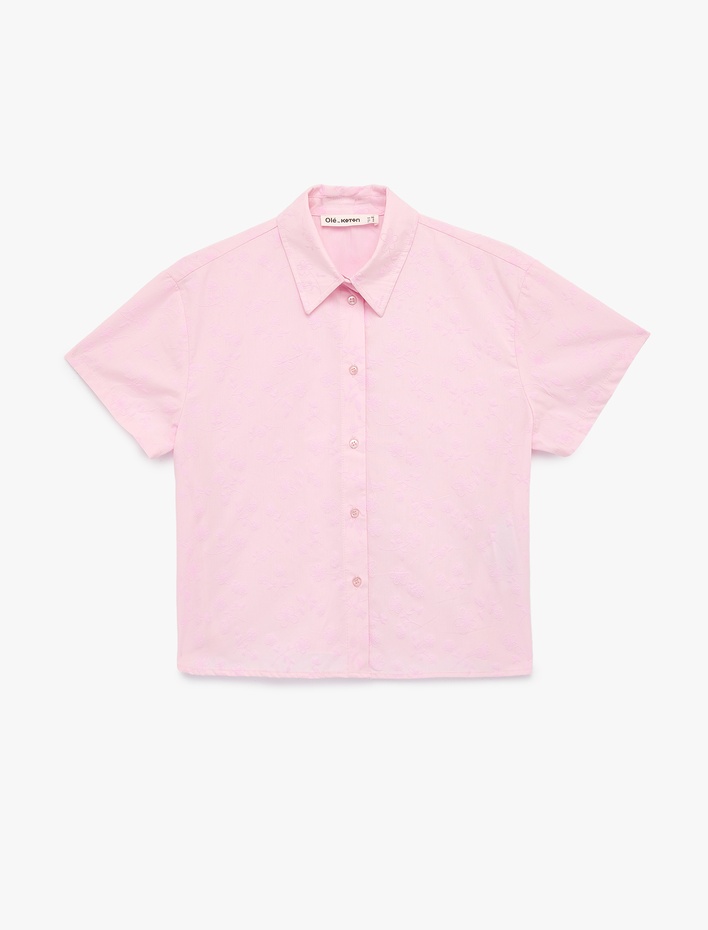  Regular Fit Klasik Yaka Düğmeli Pamuklu Kısa Kollu Gömlek