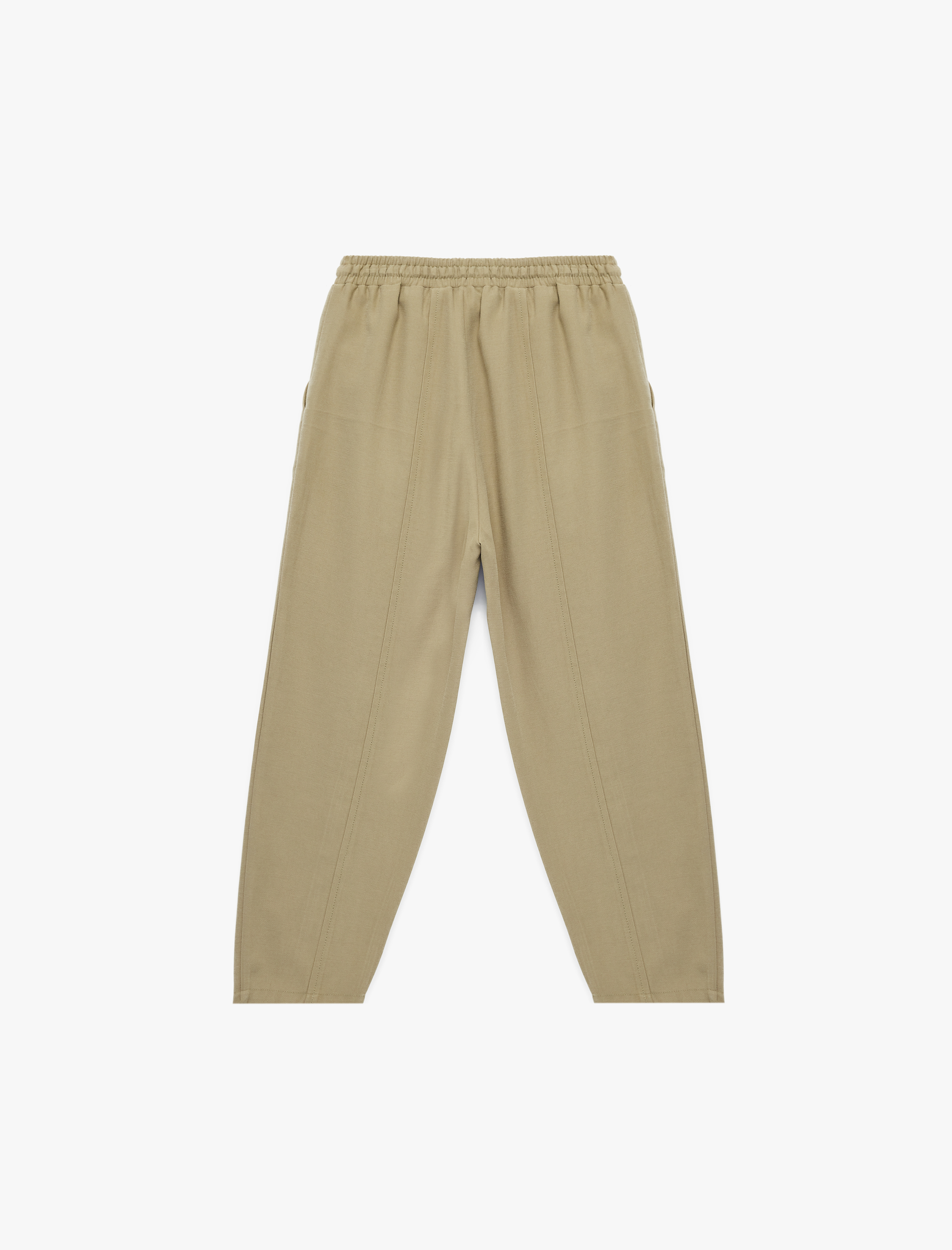  Kız Çocuk Viskon Karışımlı Beli Lastikli Havuç Kesim Pantolon