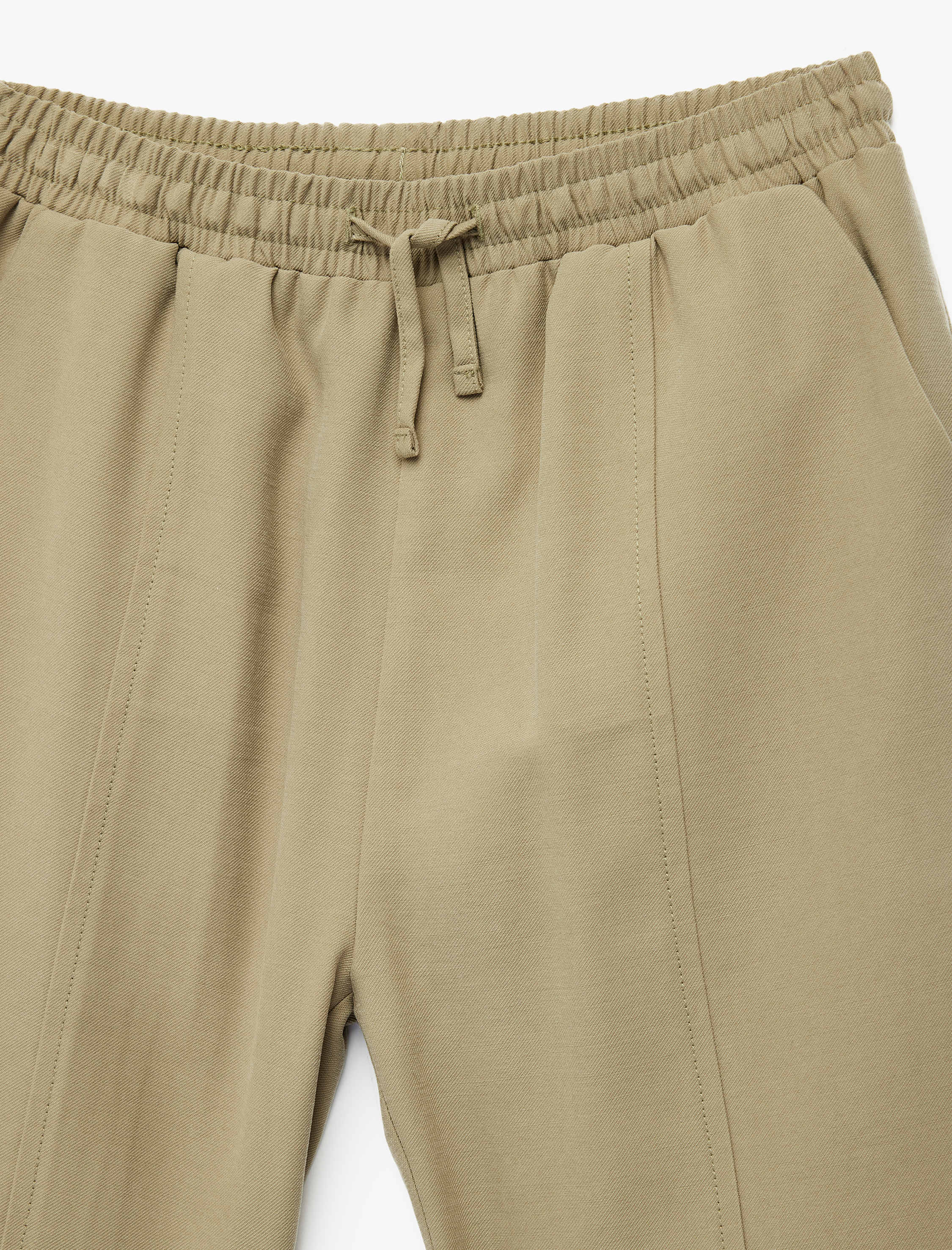  Kız Çocuk Viskon Karışımlı Beli Lastikli Havuç Kesim Pantolon