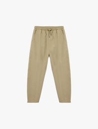 Viskon Karışımlı Beli Lastikli Havuç Kesim Pantolon