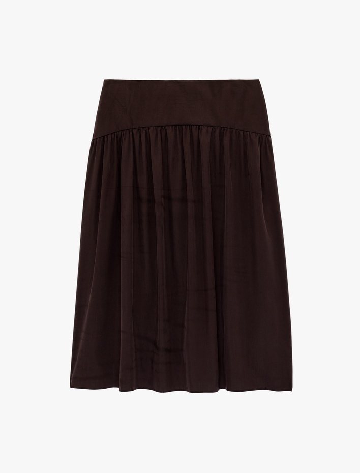  Normal Bel Pilili Kloş Midi Etek