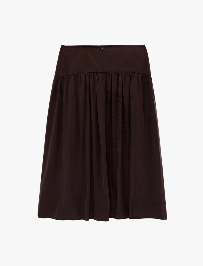  Normal Bel Pilili Kloş Midi Etek