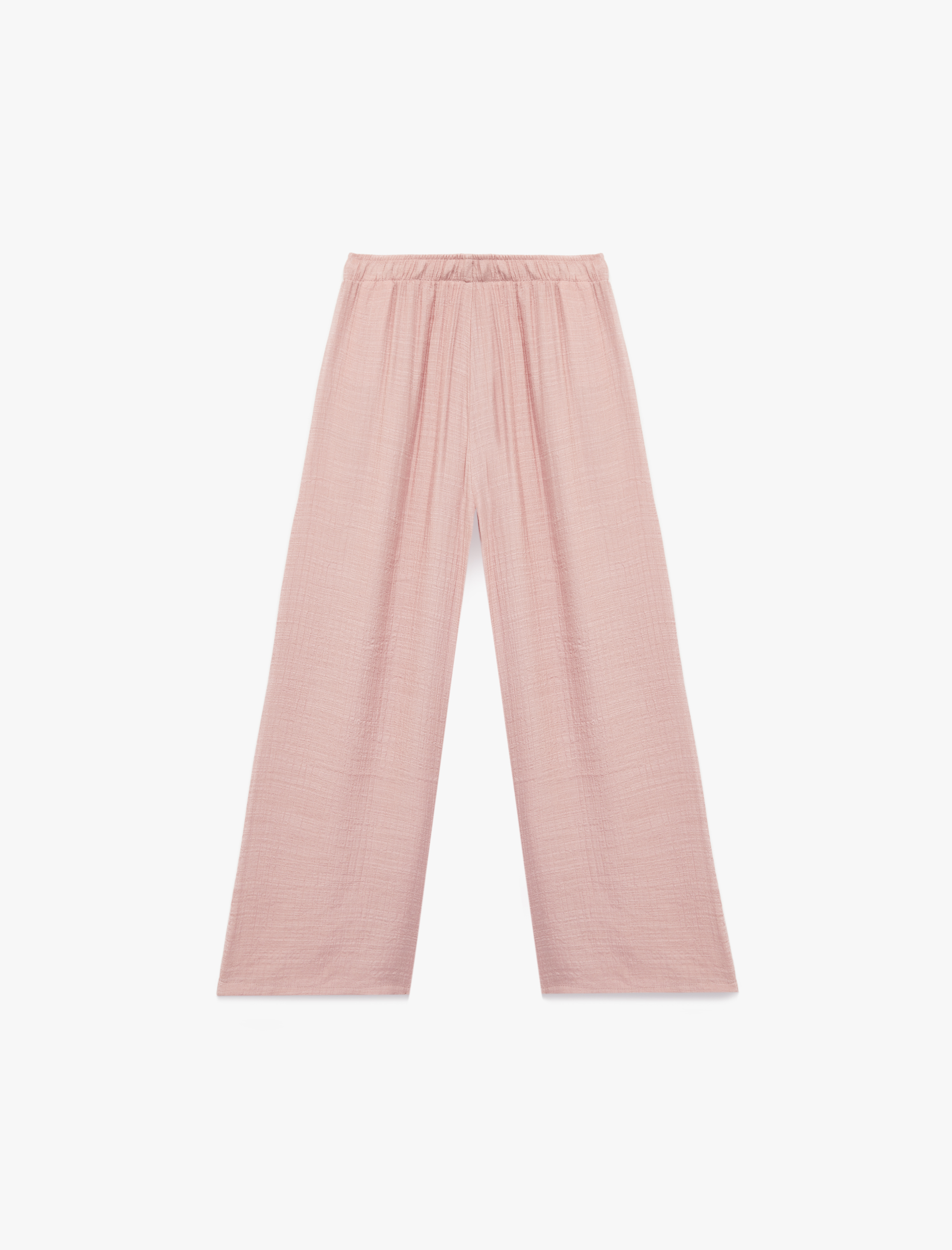  Kız Çocuk Beli Bağlamalı Viskon Karışımlı Geniş Paça Pantolon