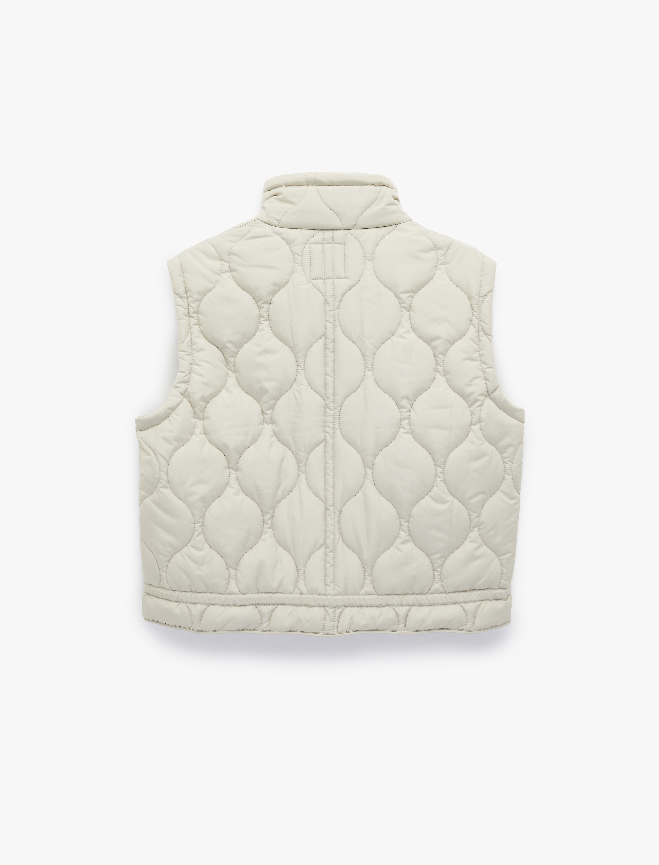   Dik Yaka Kapitoneli Çıtçıt Düğmeli Oversize Kolsuz Yelek