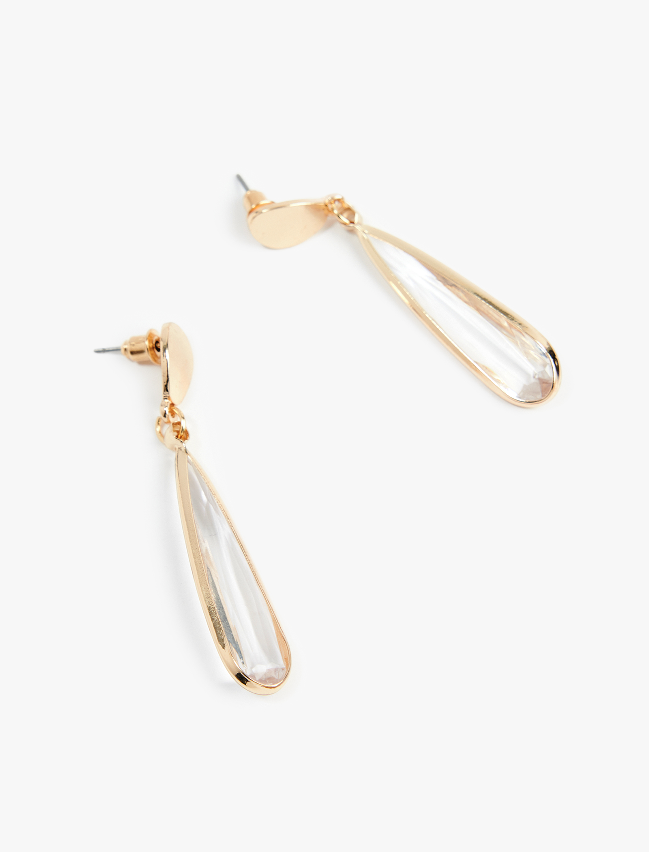  Kadın Taş Detaylı Sallantılı Damla Küpe