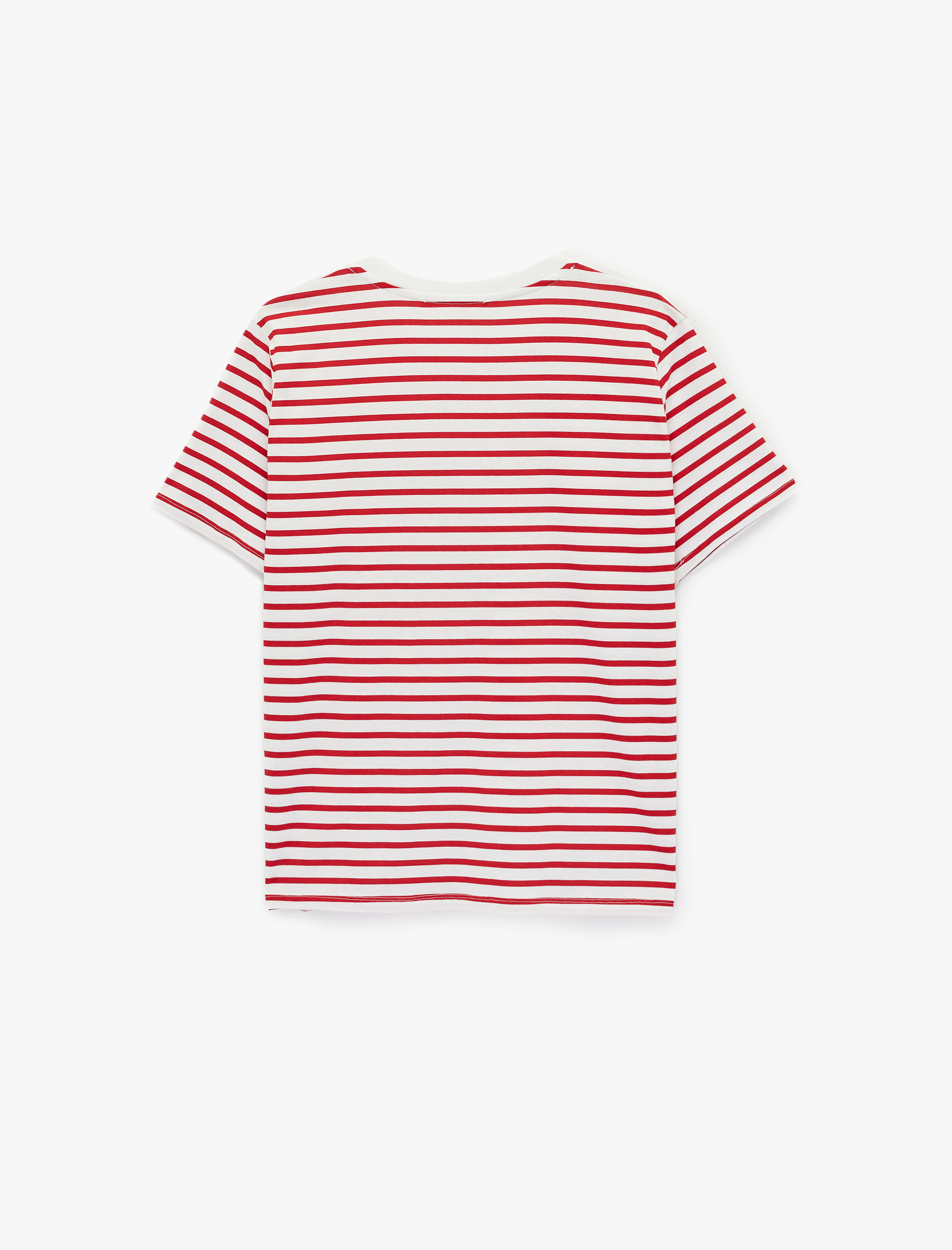   Kısa Kollu Bisiklet Yaka Regular Fit Pamuklu Çizgili Tişört