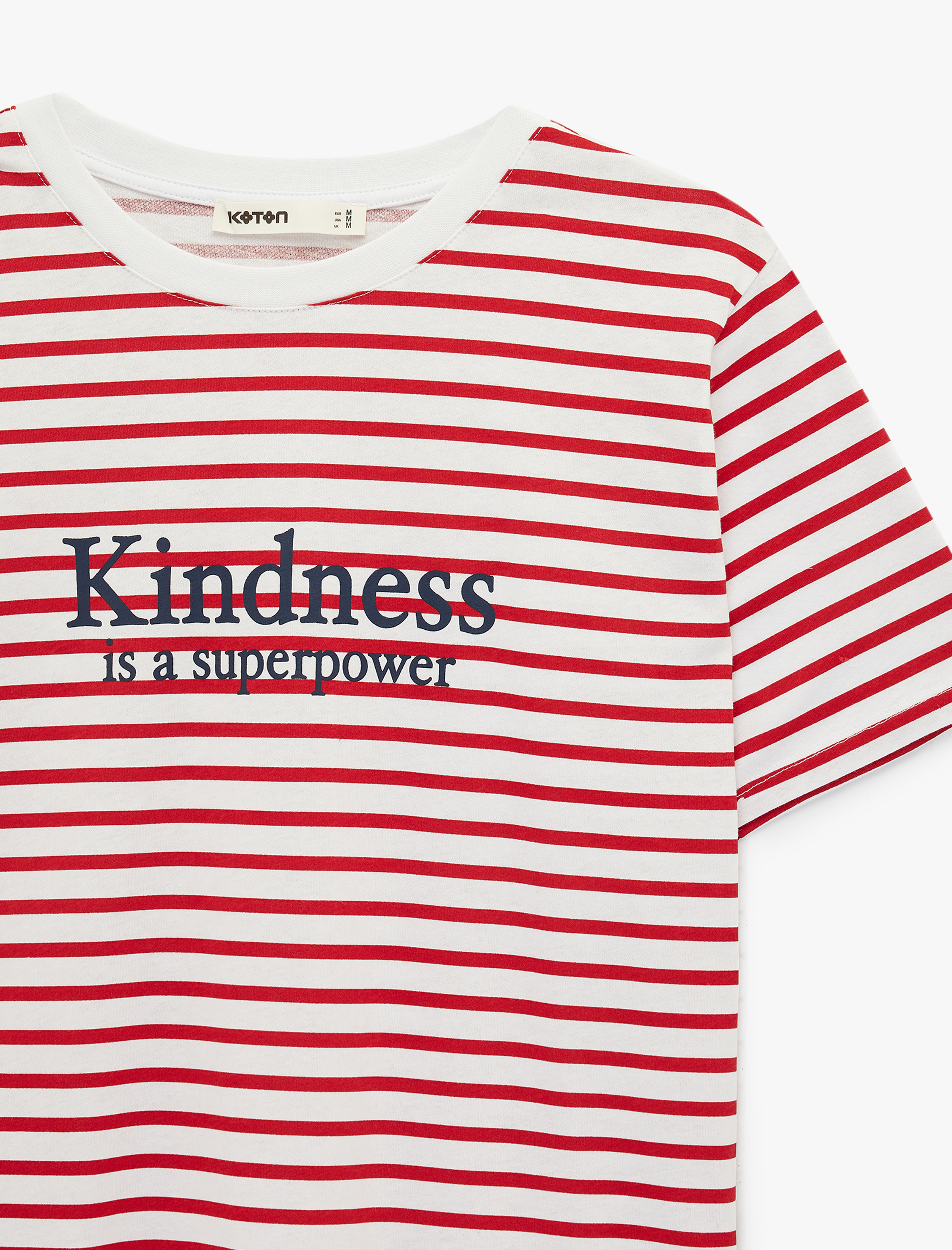   Kısa Kollu Bisiklet Yaka Regular Fit Pamuklu Çizgili Tişört