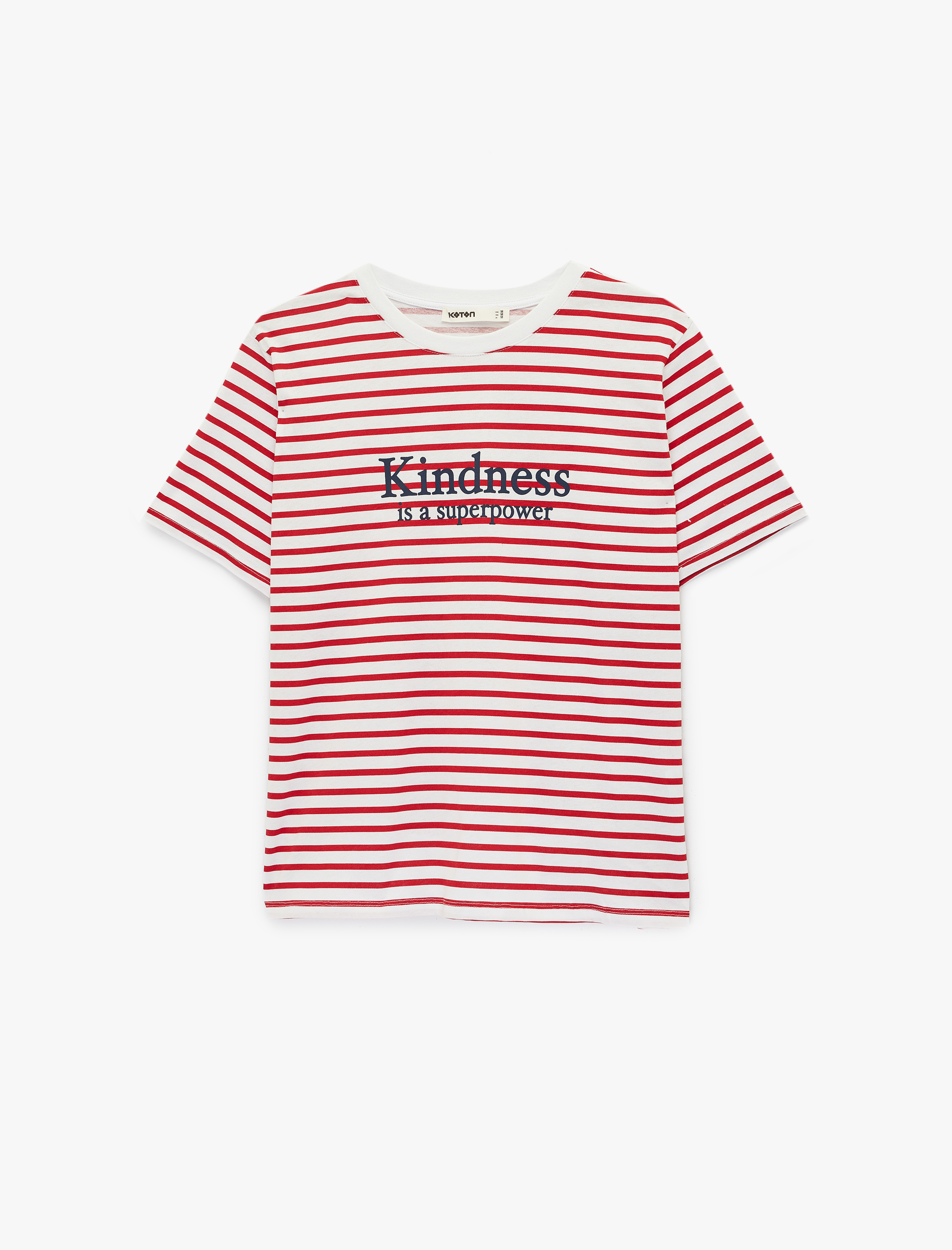   Kısa Kollu Bisiklet Yaka Regular Fit Pamuklu Çizgili Tişört