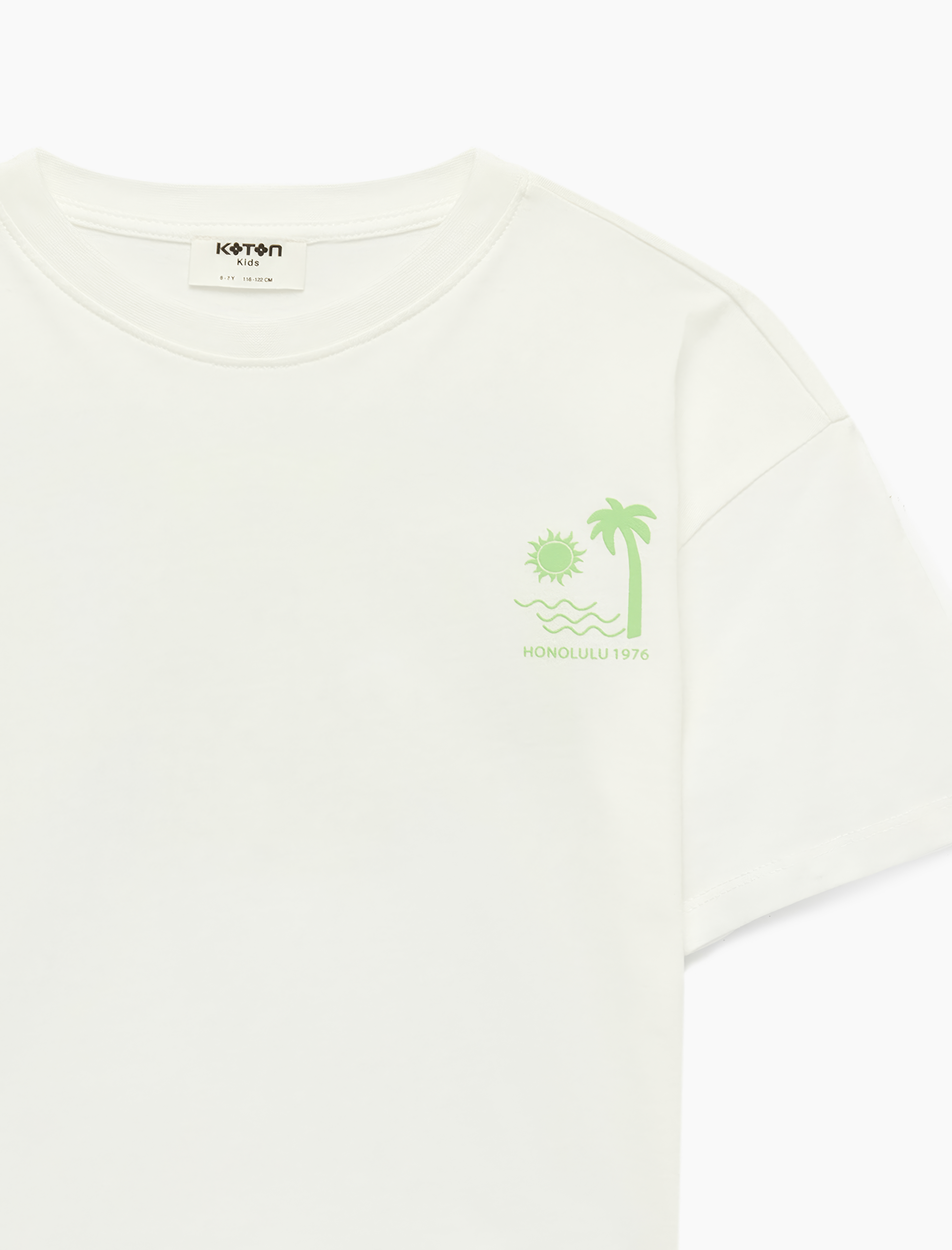  Kız Çocuk Baskılı Kısa Kollu Bisiklet Yaka Pamuklu Tişört